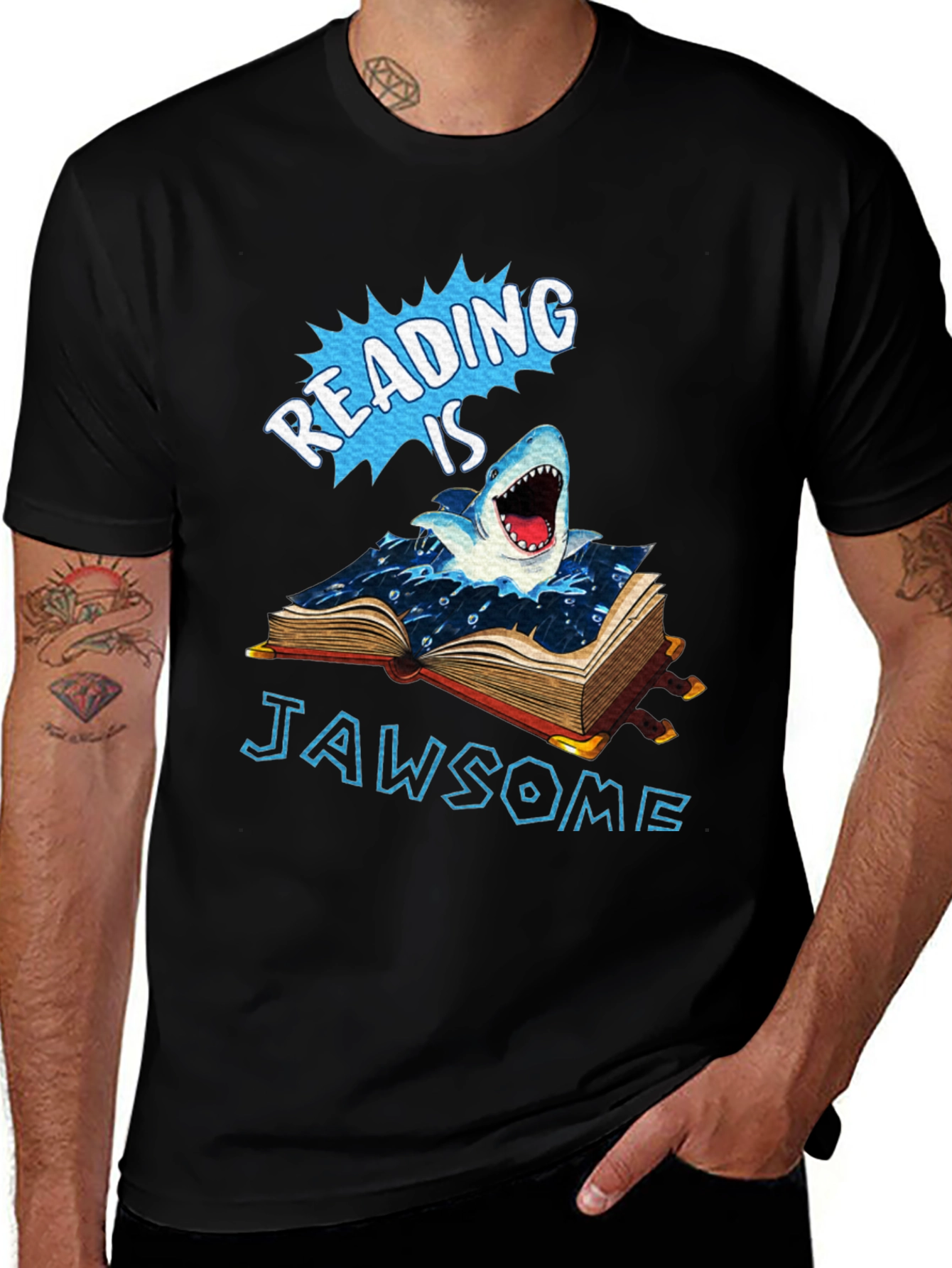 Variant 29 of Reading is Jawsome T-Shirt - Book Shark