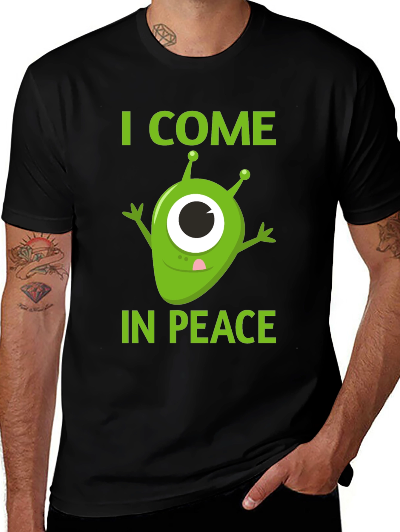 Variant 6 of I Come In Peace Alien Graphic T-Shirt