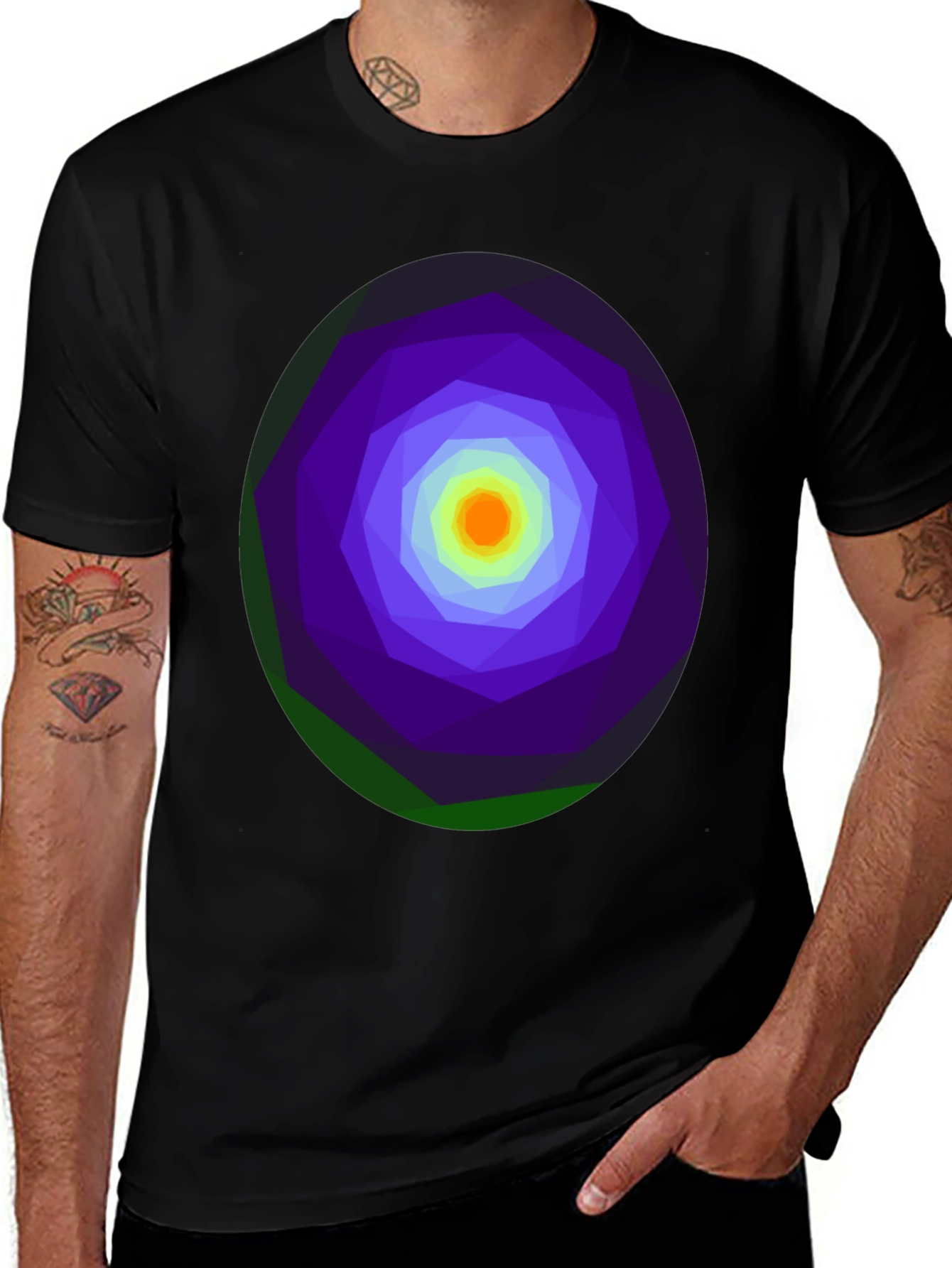 Variant 27 of Geometric Vortex Graphic Tee - Modern Style