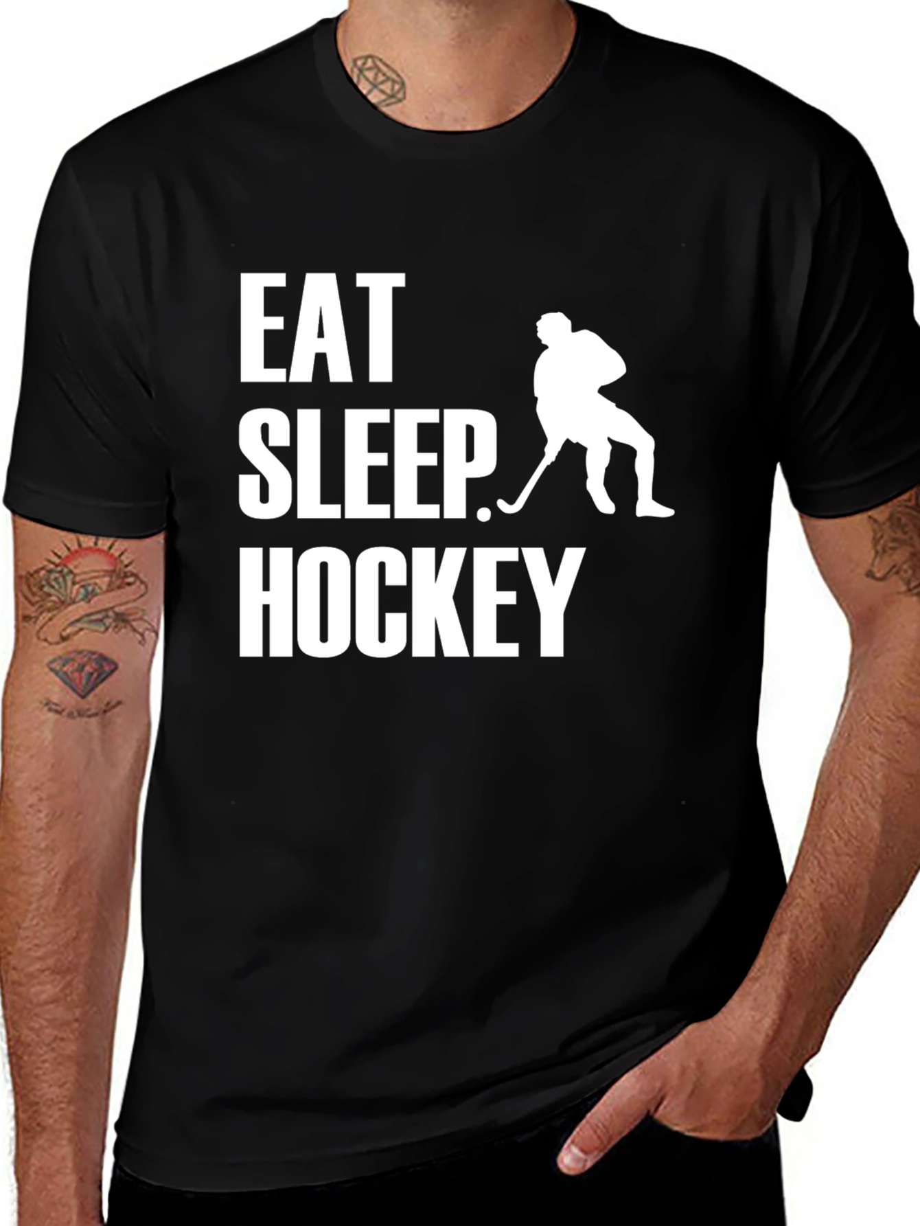 Variant 15 of Eat Sleep Hockey T-Shirt - Sporty Graphic Tee for Hockey Lovers