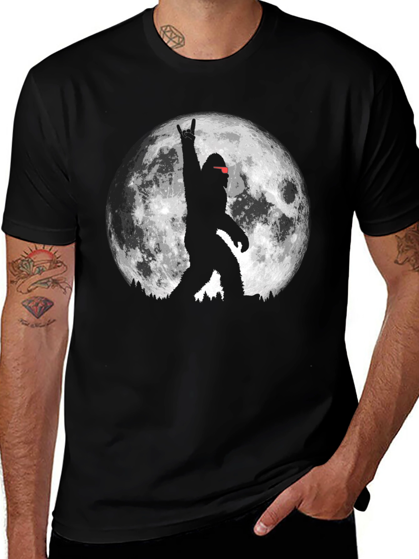 Bigfoot Moon T-Shirt - Rock On!