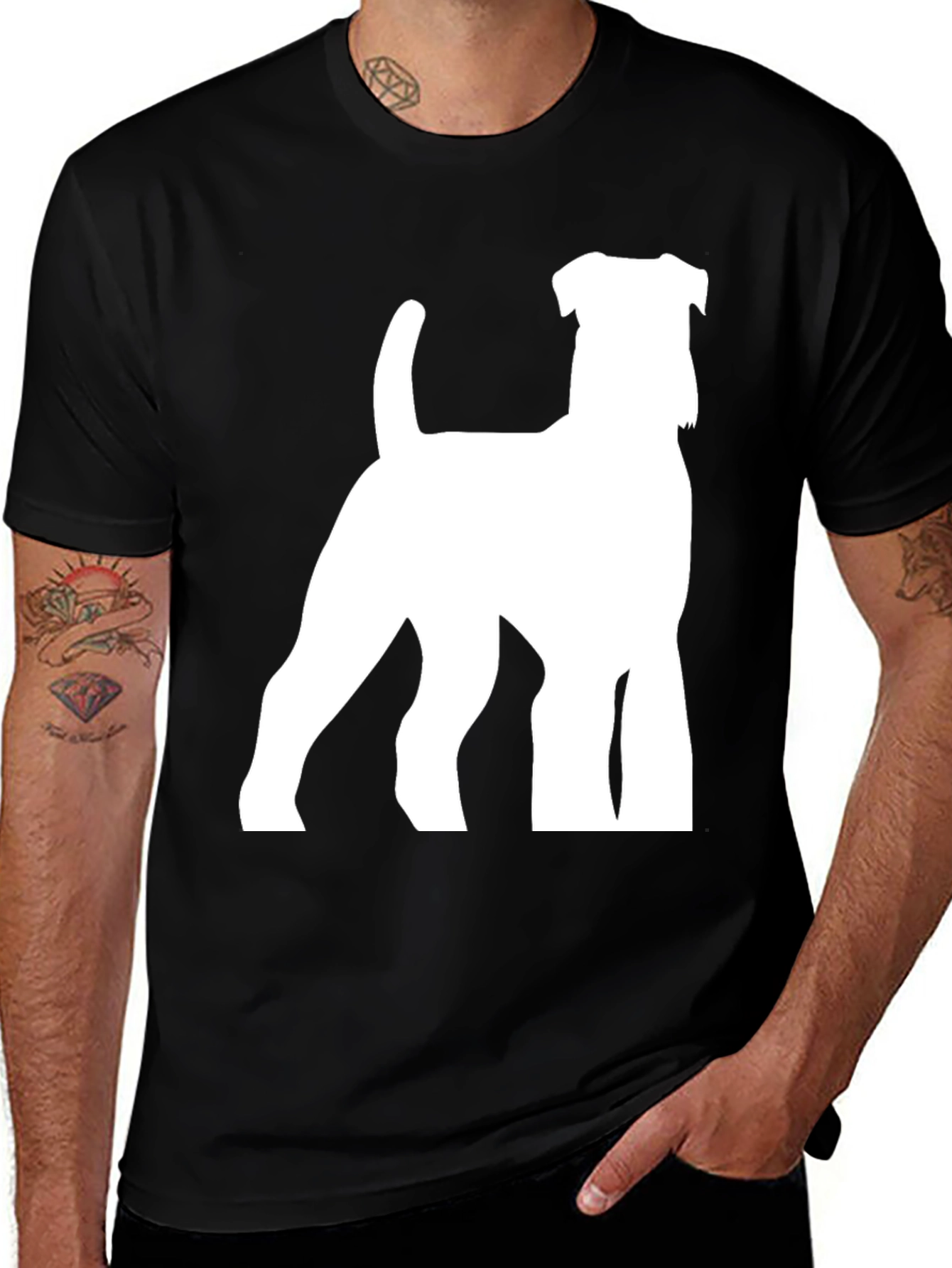 Variant 17 of Dog Silhouette Graphic Tee - Stylish Black T-Shirt
