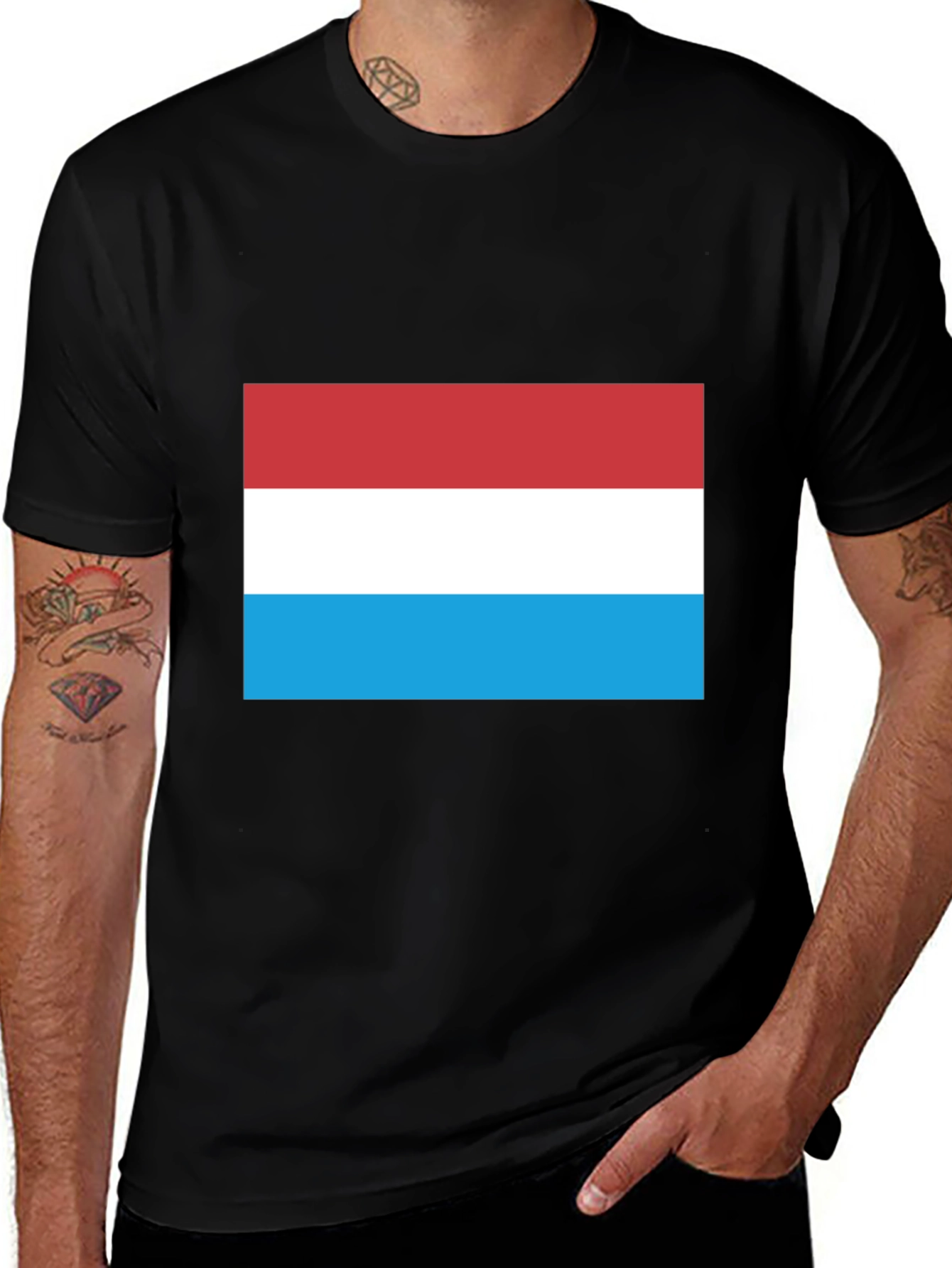 Variant 18 of Luxembourg Flag T-Shirt - Patriotic Tee