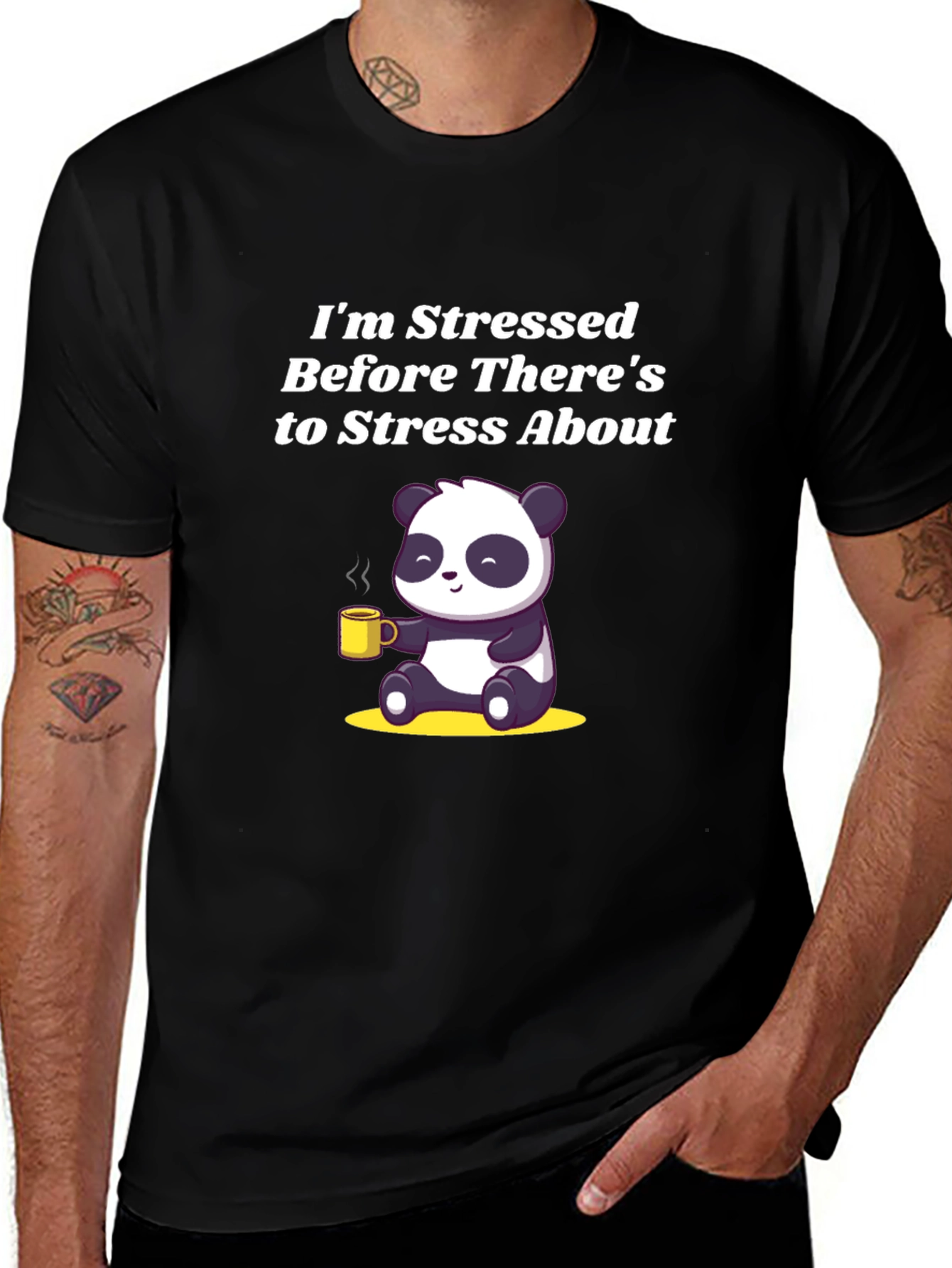 Variant 19 of Stressed Panda Graphic Tee - Comfort & Style
