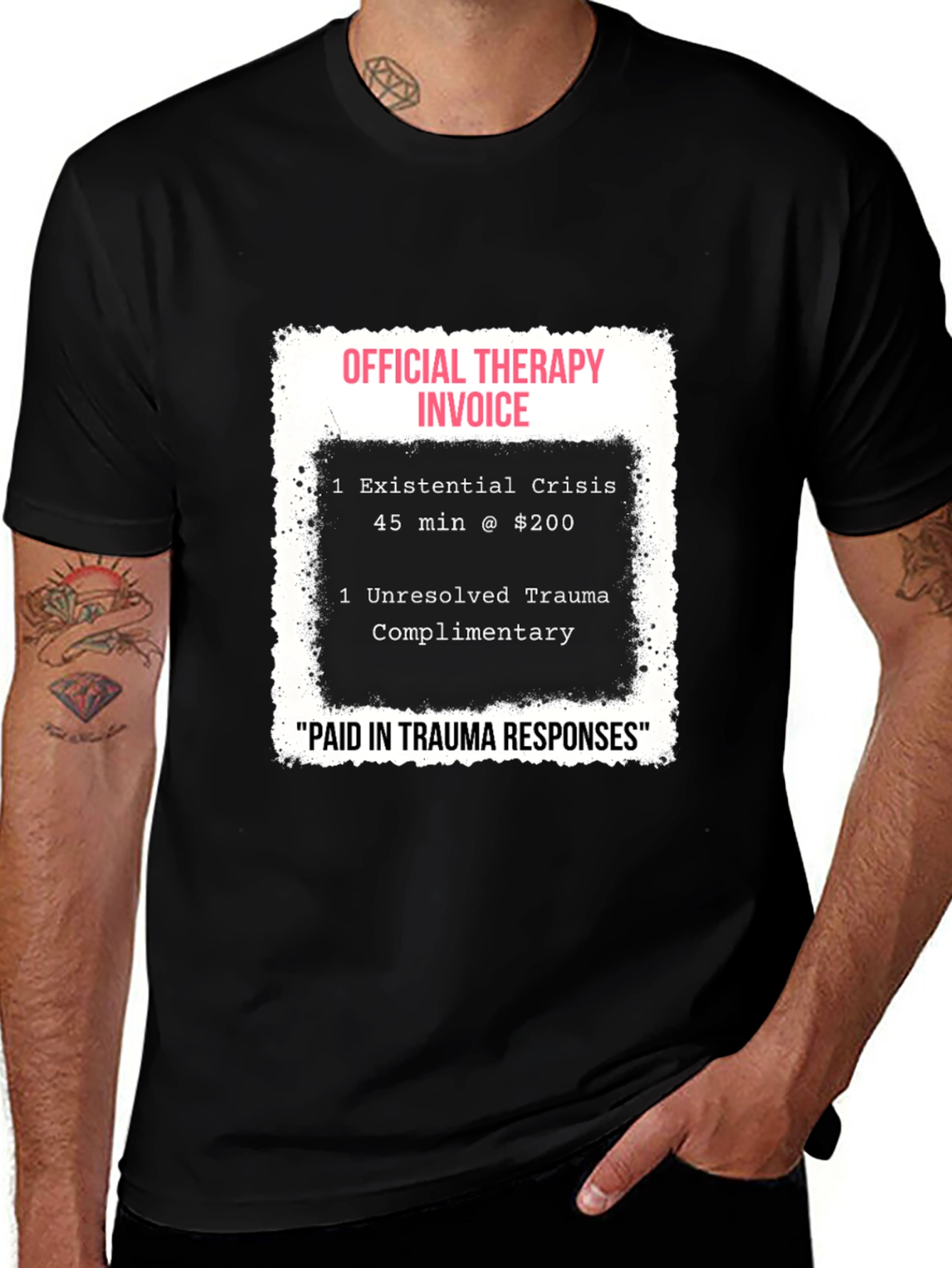 Variant 14 of Therapy Invoice Graphic Tee - Trauma Humor T-Shirt