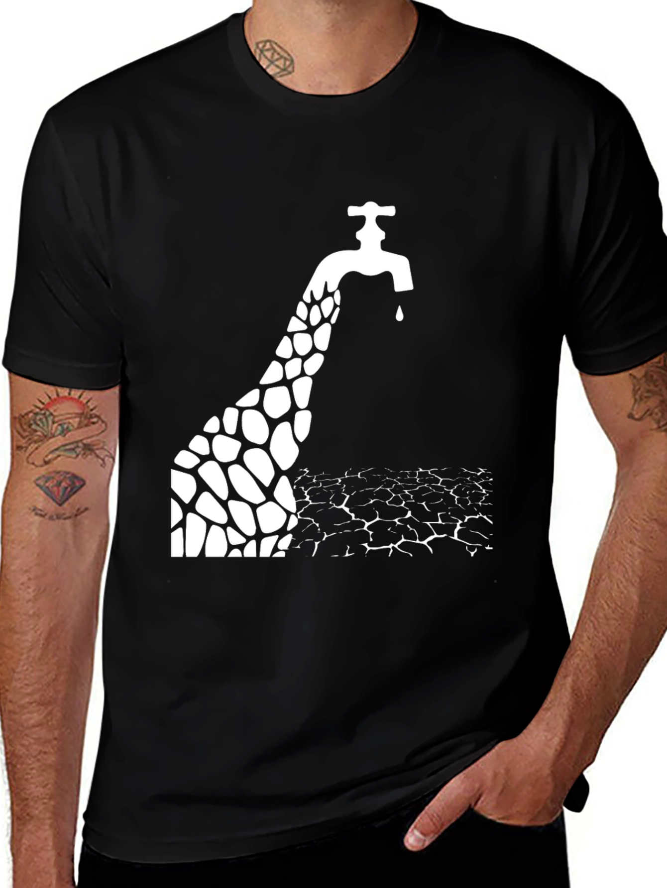 Variant 18 of Drought Awareness T-Shirt - Black Graphic Tee