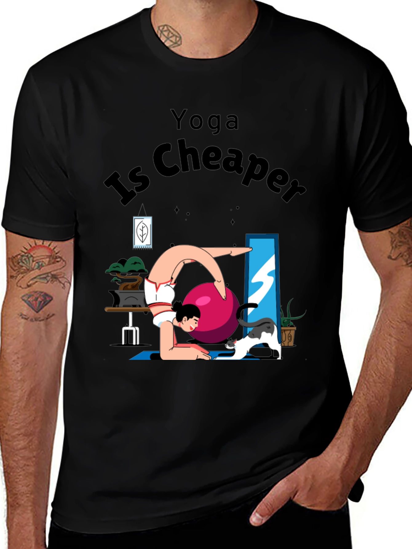 Variant 10 of Yoga Is Cheaper Graphic T-Shirt