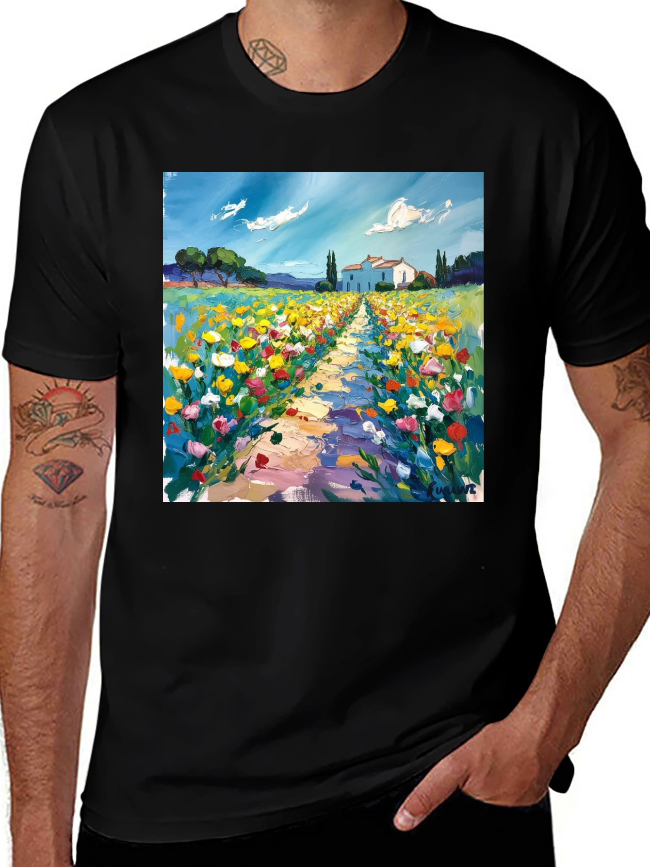 Variant 2 of Artistic Landscape Print T-Shirt