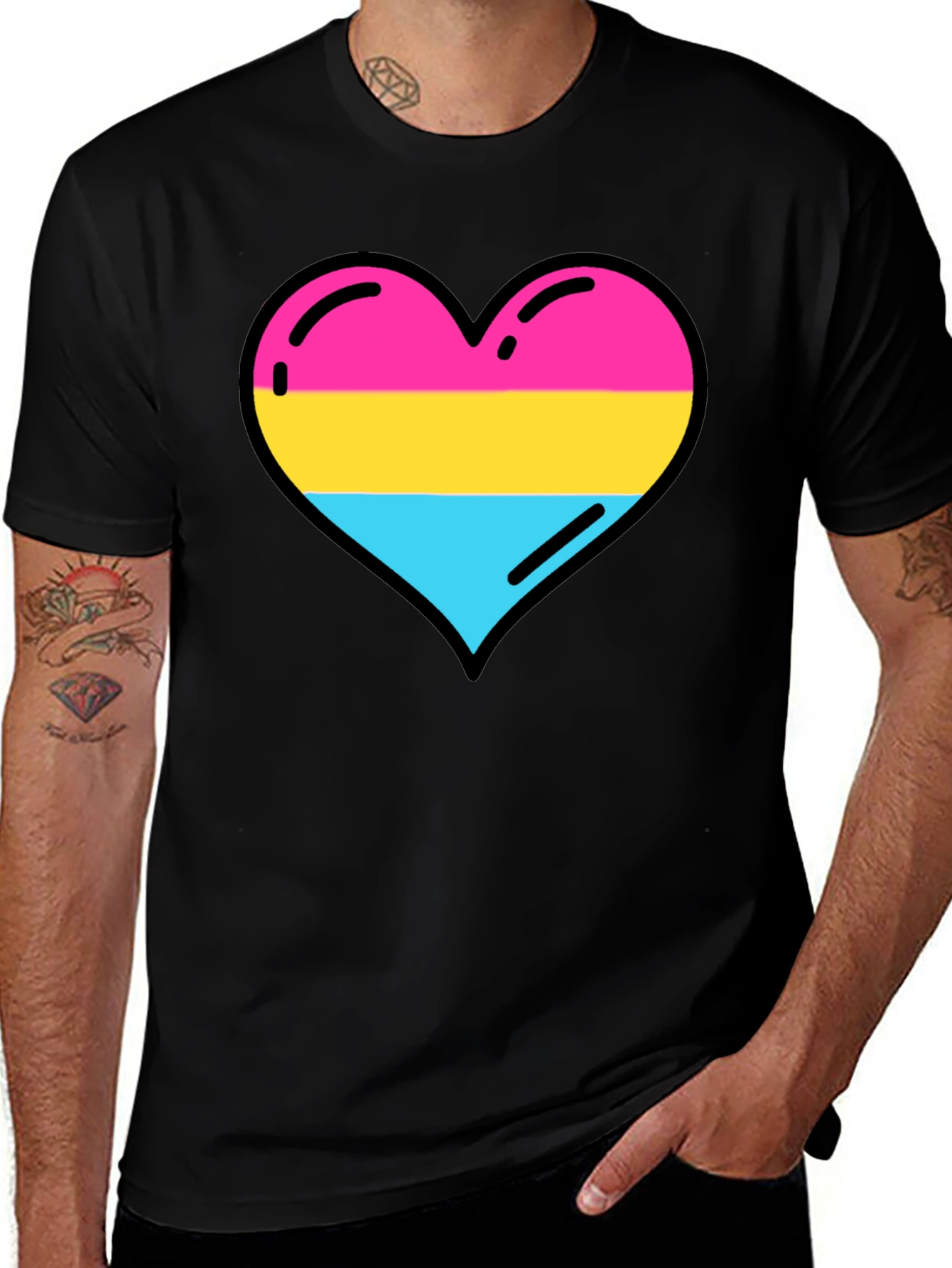 Variant 6 of Pansexual Pride Heart Tee - LGBTQ+ Love
