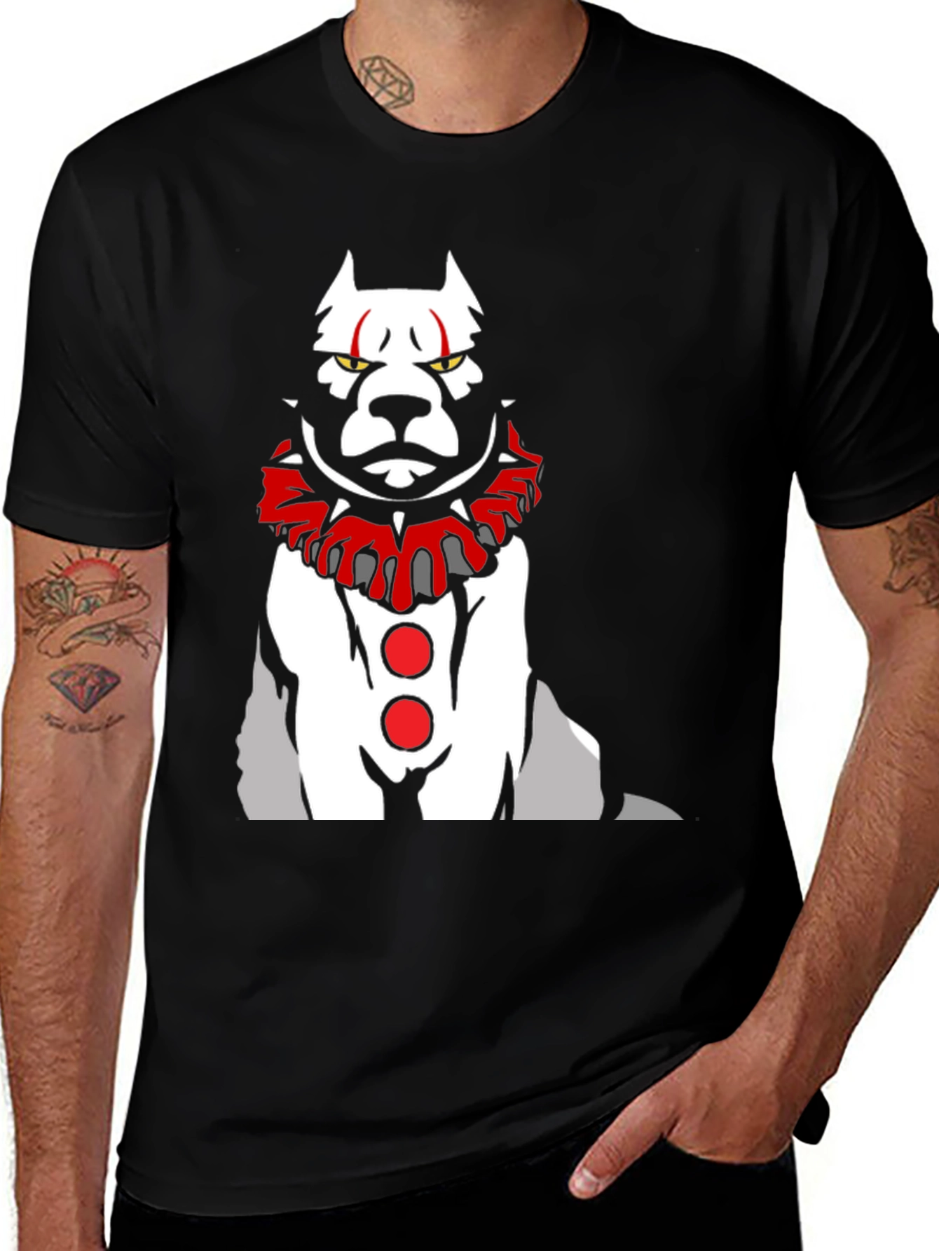 Variant 5 of Scary Clown Dog Graphic T-Shirt