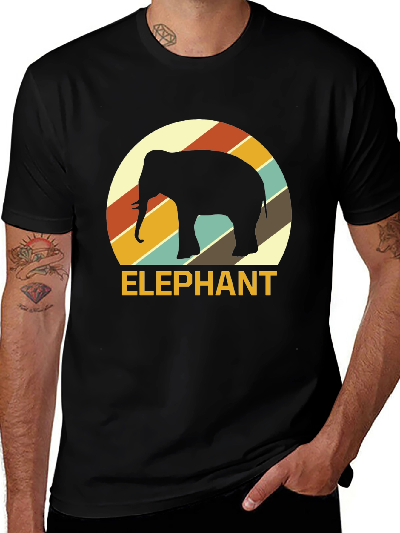 Variant 7 of Retro Elephant Graphic Tee