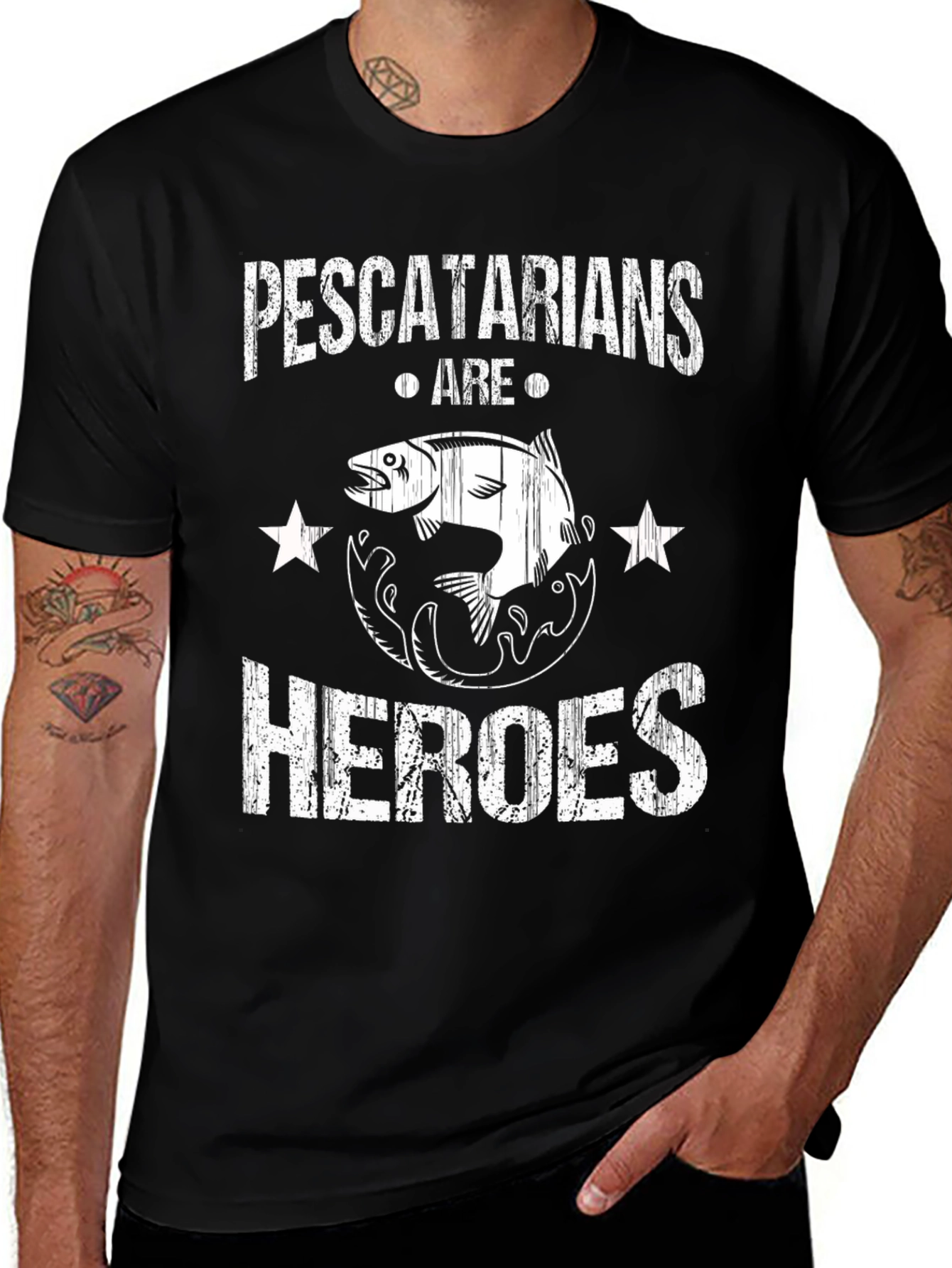 Variant 9 of Pescetarian Hero Graphic Tee