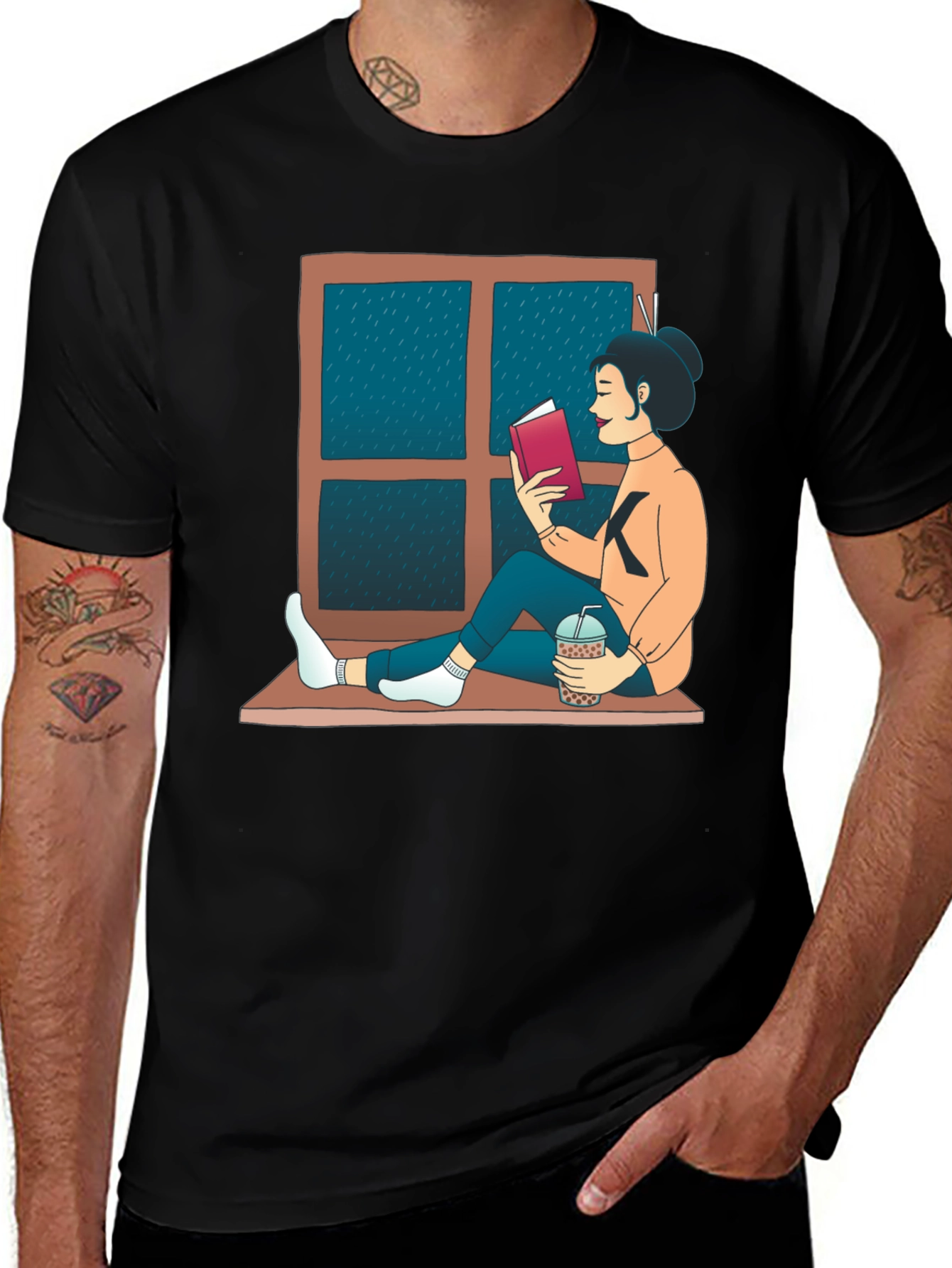 Variant 27 of Cozy Day Reader T-Shirt: Book Lover's Apparel