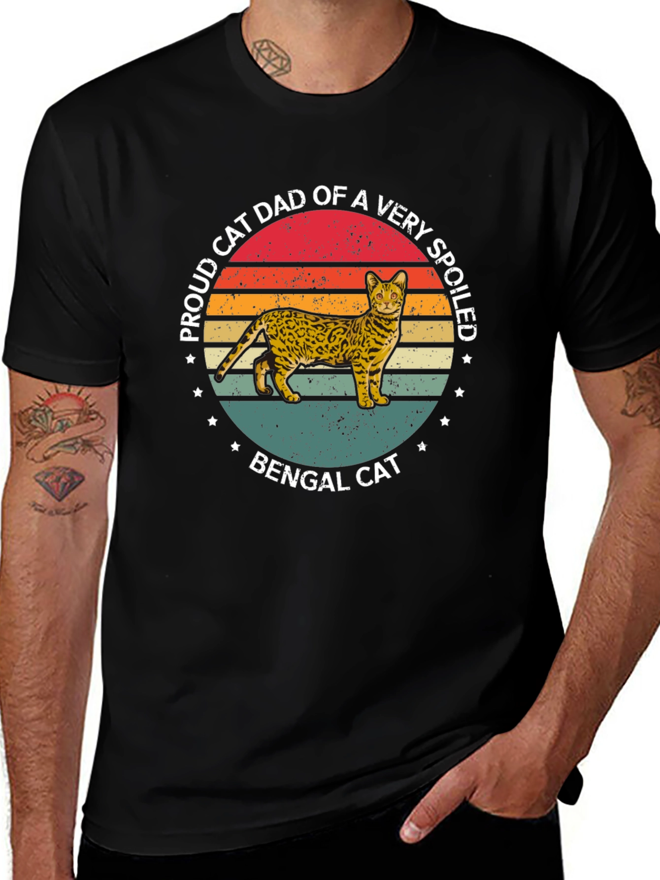 Variant 28 of Proud Cat Dad Bengal Cat Graphic Tee