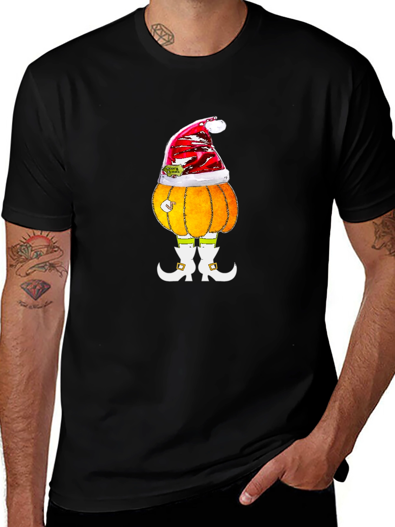 Variant 15 of Pumpkin Elf Christmas Graphic Tee