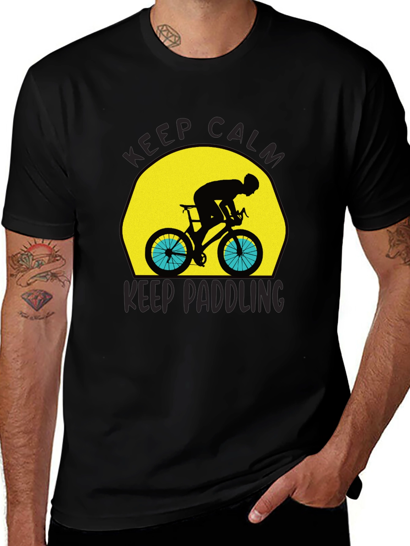 Variant 4 of Keep Calm Cycling T-Shirt - Black