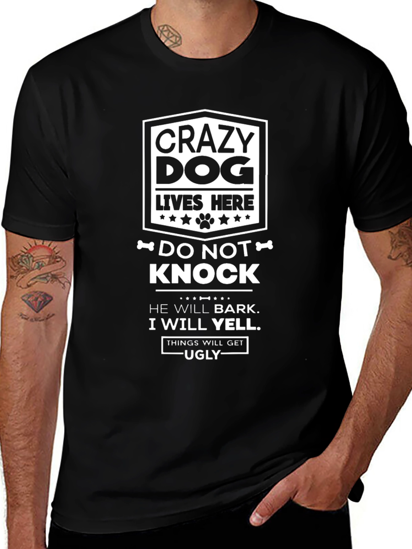 Variant 26 of Crazy Dog T-Shirt - Do Not Knock