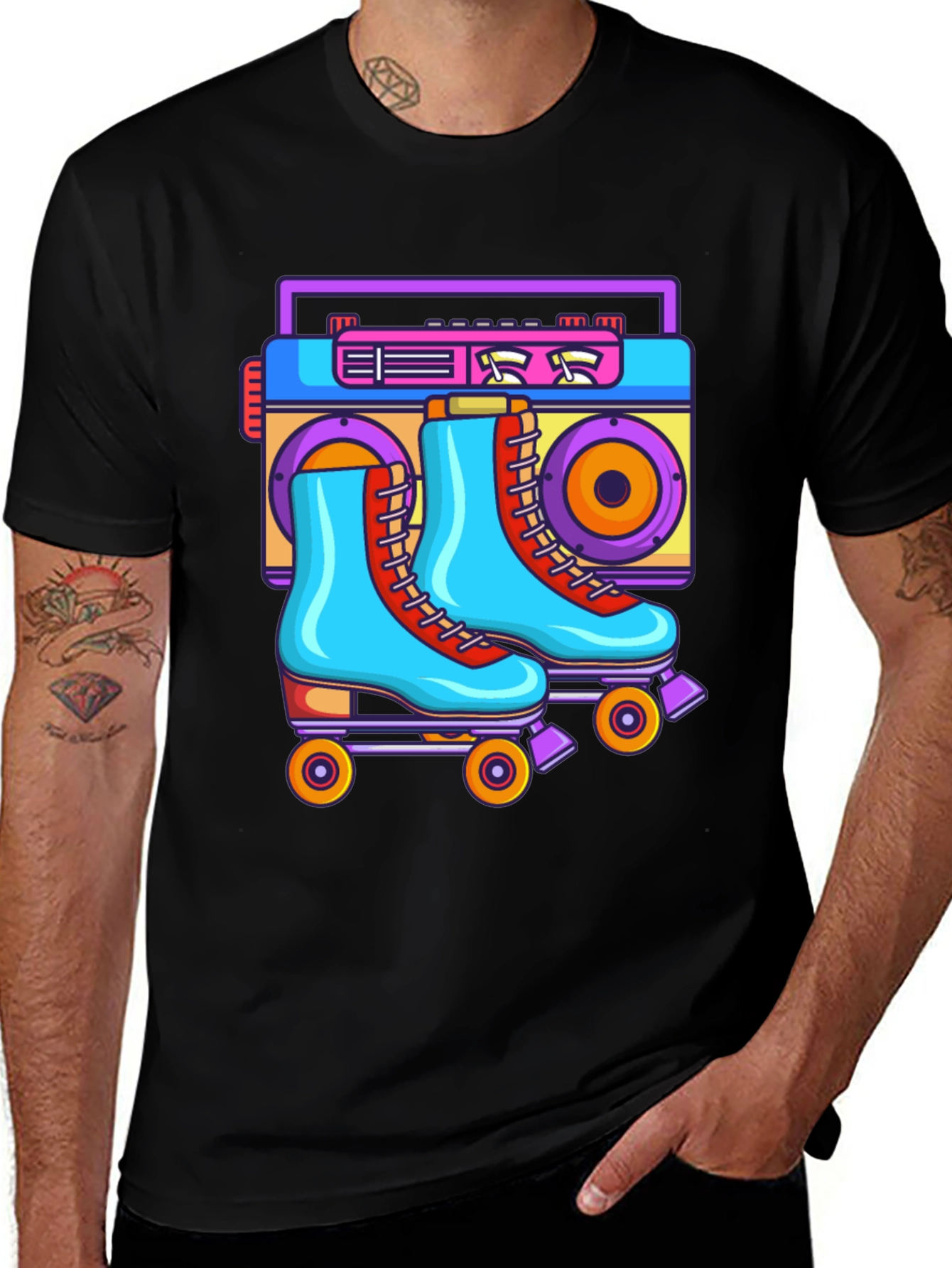 Variant 20 of Retro Boombox & Roller Skate Graphic Tee