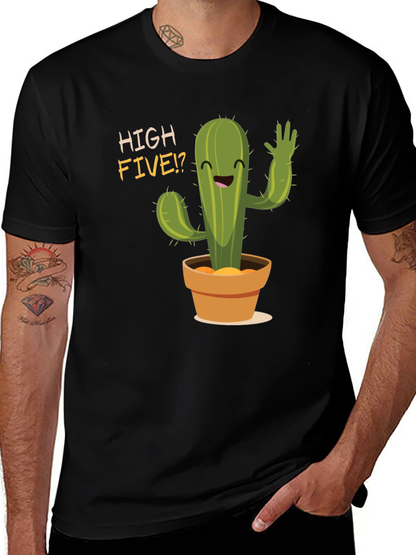 Variant 3 of Cactus High Five Graphic Tee - Funny Plant Lover Shirt