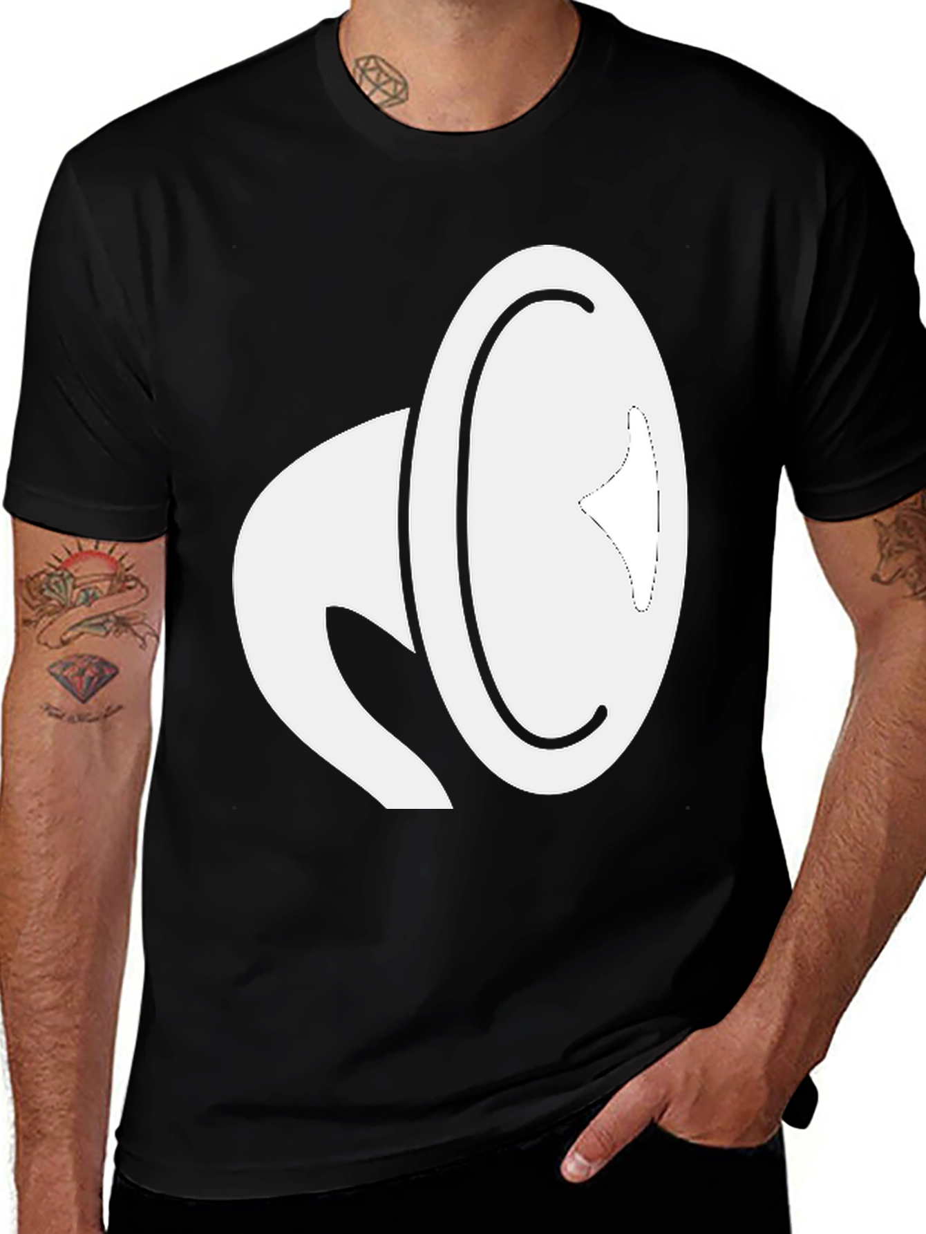 Variant 23 of Cool Graphic Tee - White Megaphone Design
