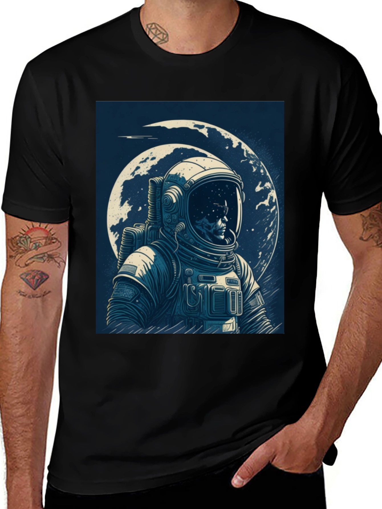 Variant 26 of Astronaut Graphic Tee - Explore the Cosmos in Style