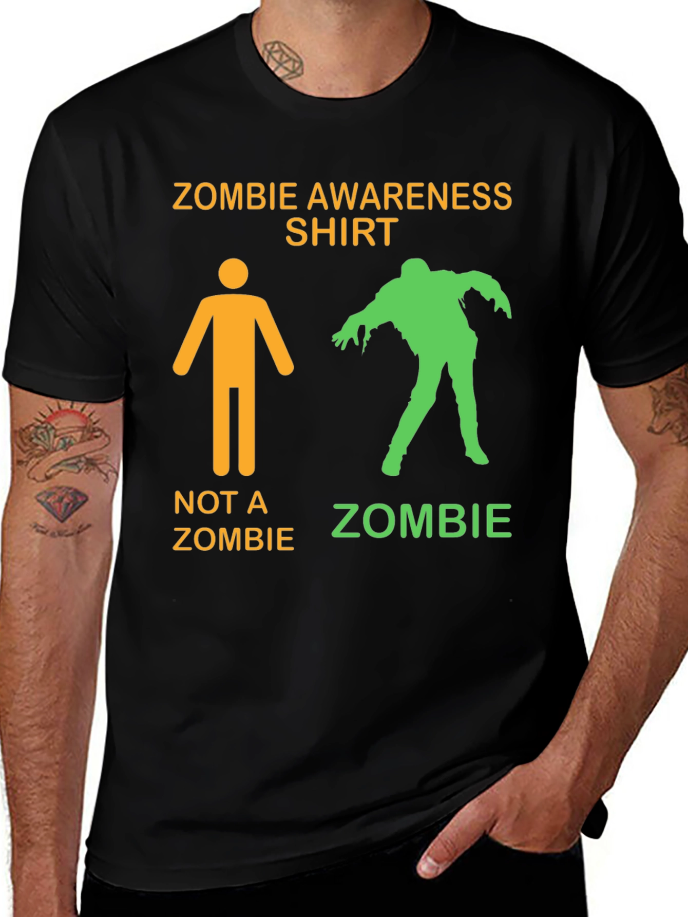 Variant 8 of Zombie Awareness Black T-Shirt 