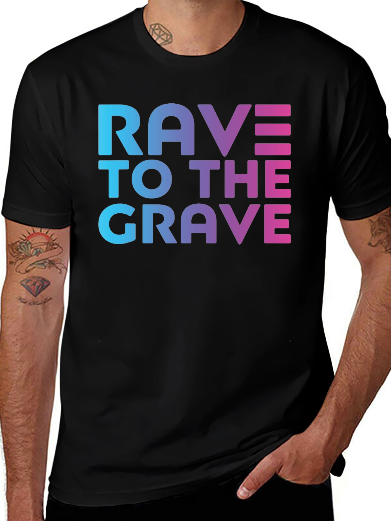 Rave To The Grave Graphic Tee - Black