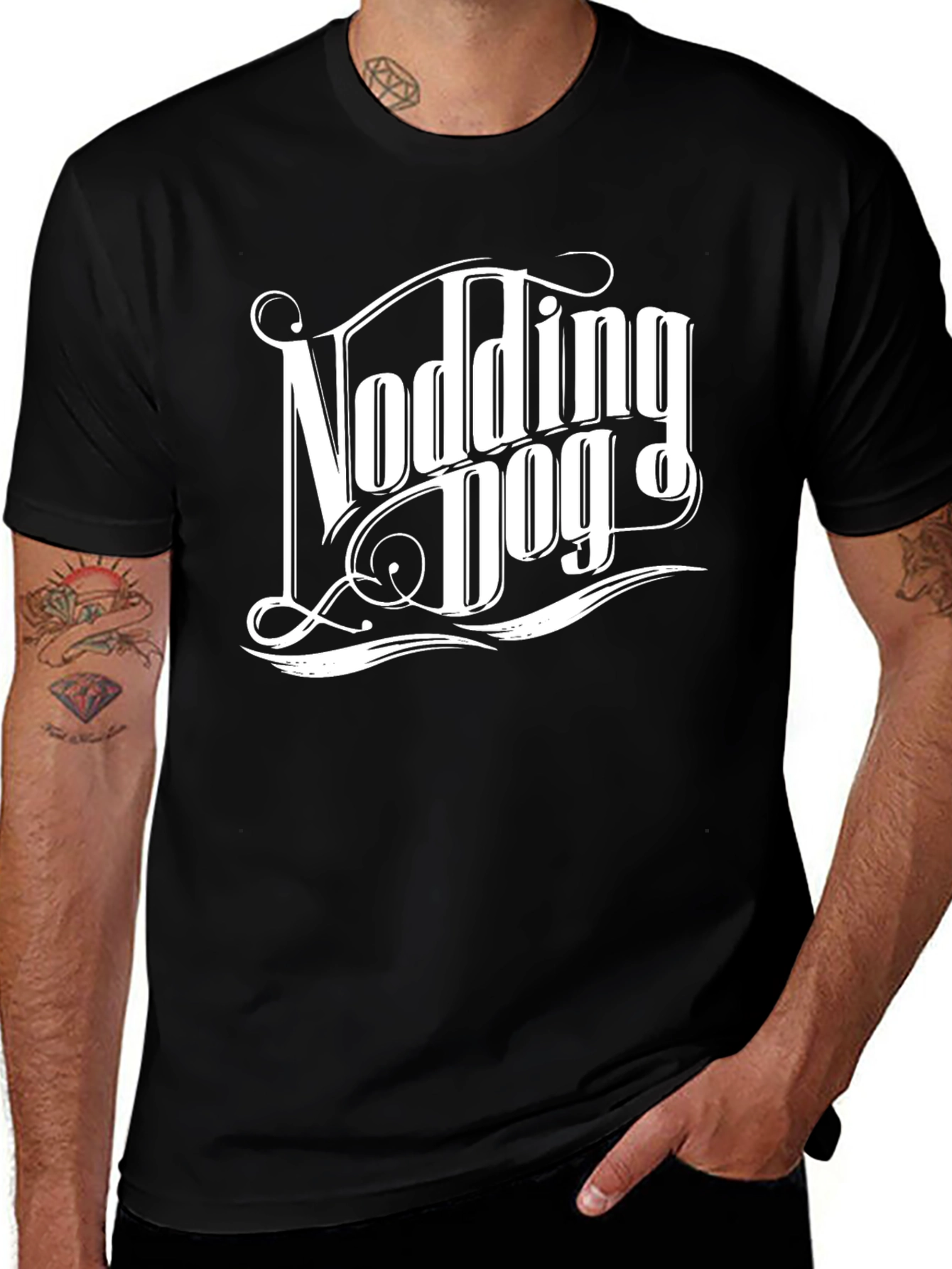 Variant 11 of Nodding Dog Black Graphic T-Shirt - Casual Style