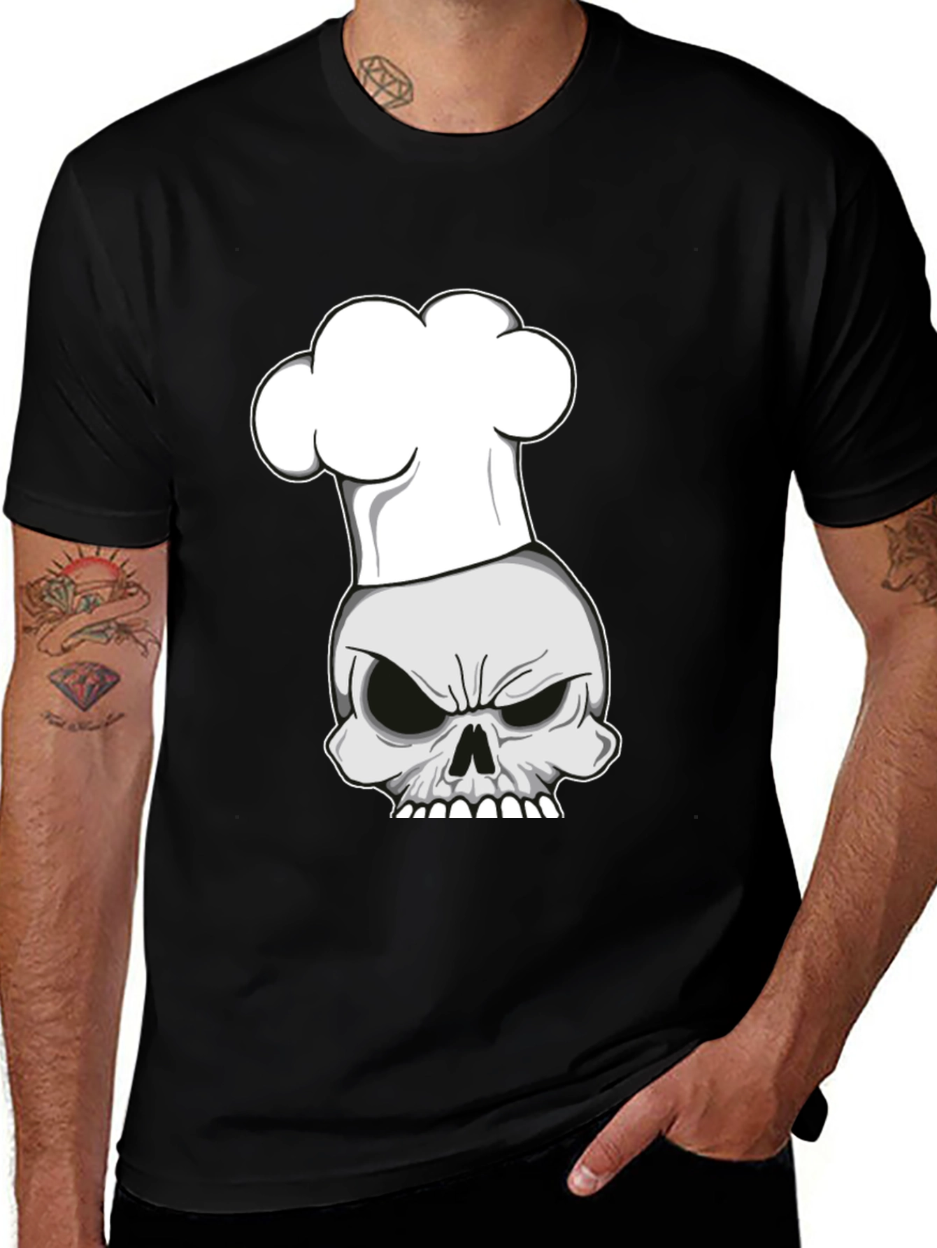 Variant 22 of Skull Chef T-Shirt - Edgy Culinary Style