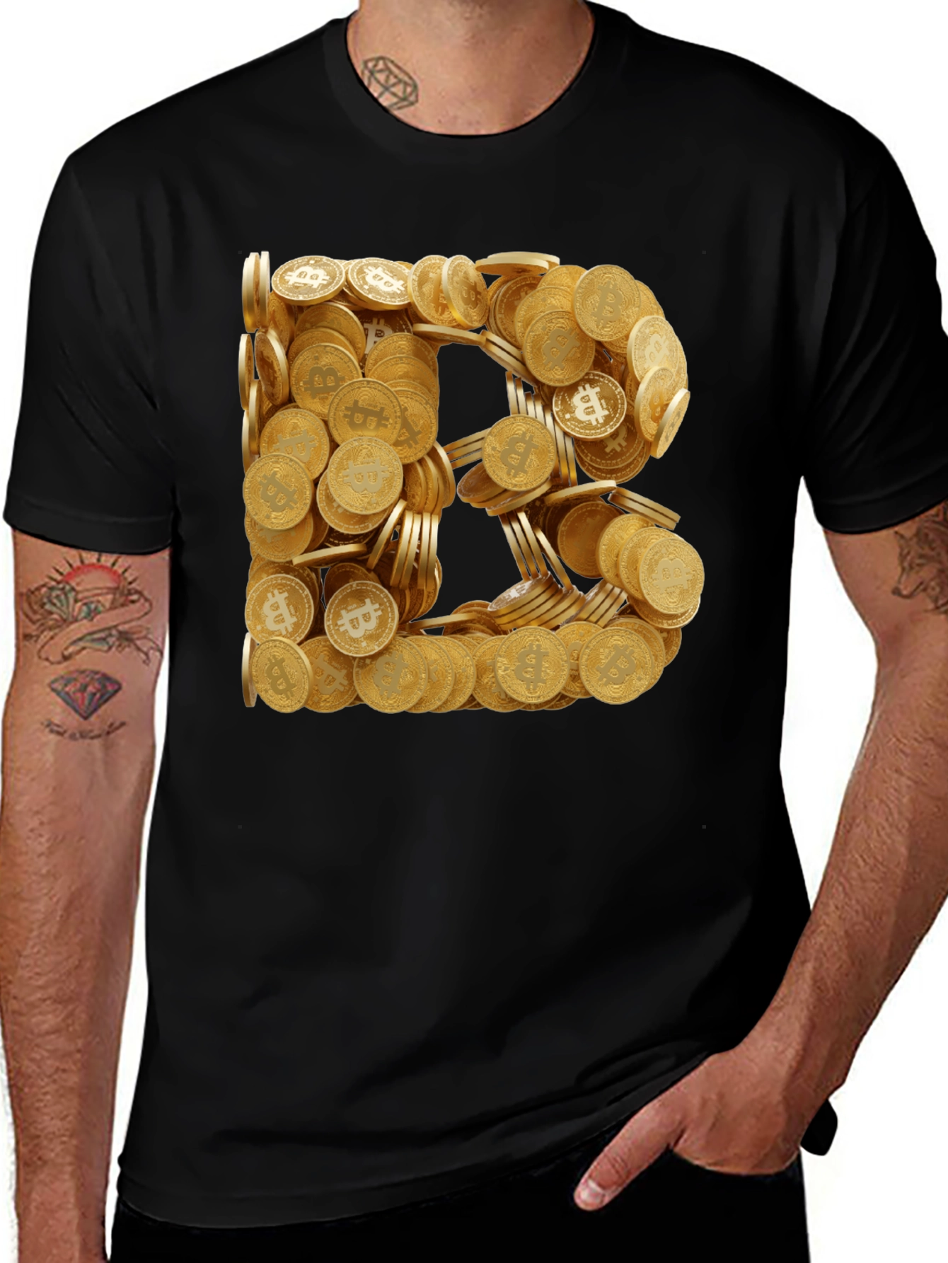 Variant 17 of Bitcoin 'B' Coin T-Shirt - Crypto Currency Tee