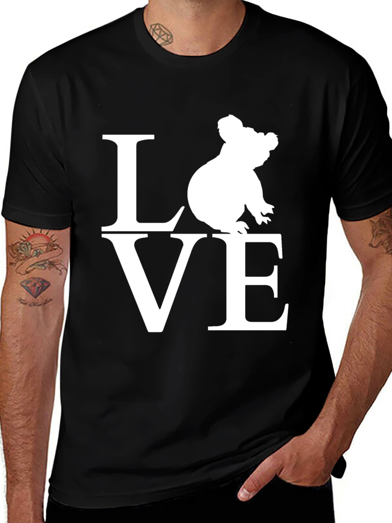 Variant 9 of Koala Love Graphic T-Shirt - Black