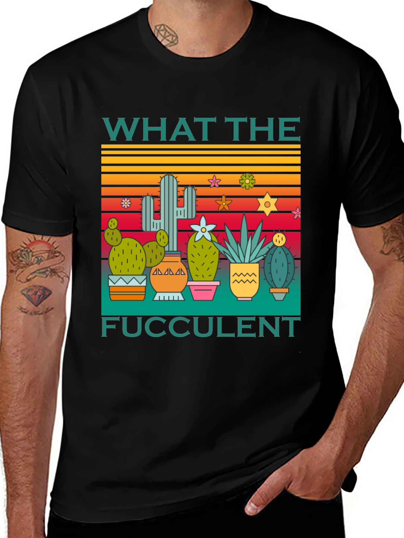 Variant 6 of What the Fucculent T-Shirt Cactus Graphic Tee