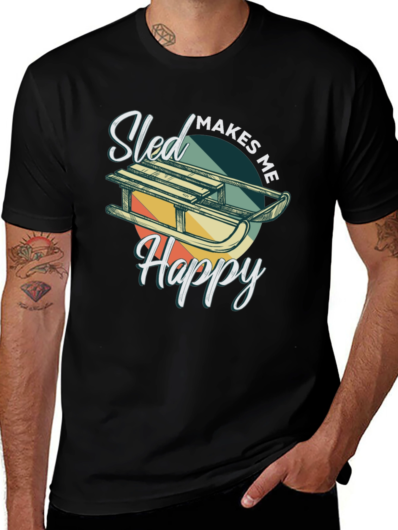 Variant 4 of Sled Makes Me Happy T-Shirt