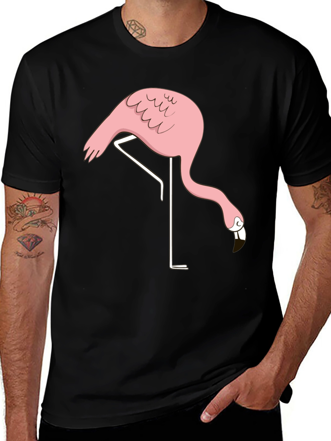 Variant 25 of Black Flamingo Graphic Tee - Quirky Casual Style