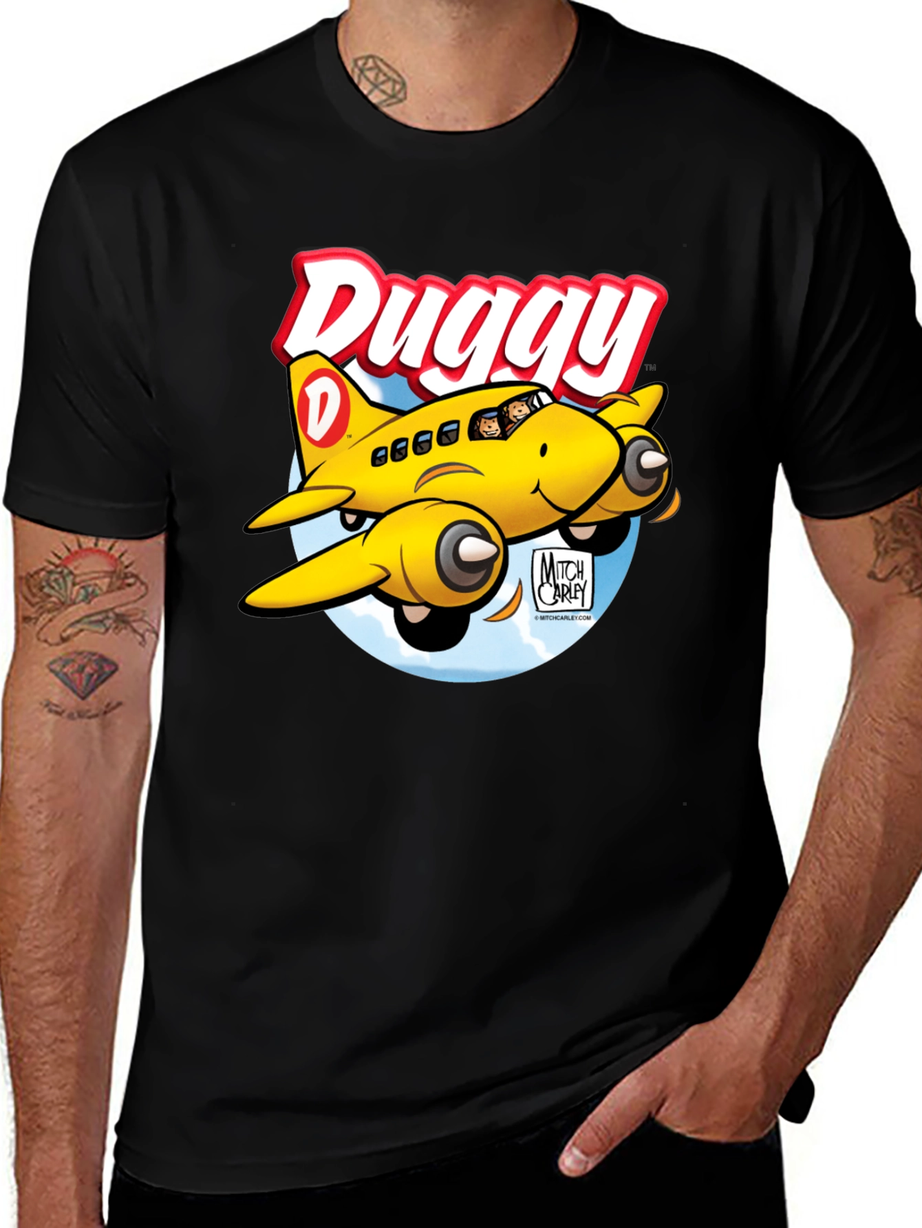 Variant 22 of Duggy Airplane Cartoon Graphic Tee