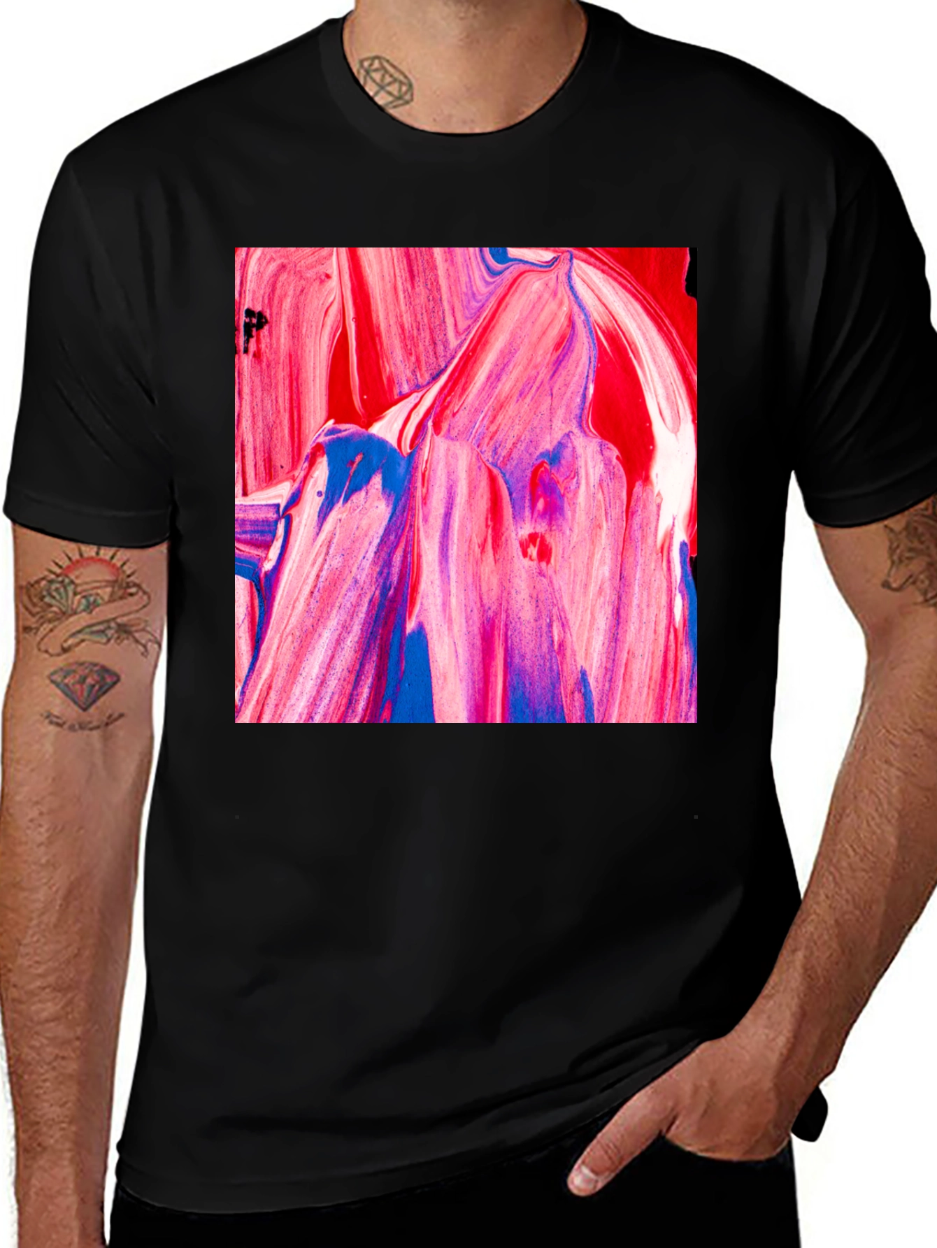 Variant 12 of Abstract Art Graphic Tee - Modern Casual Style