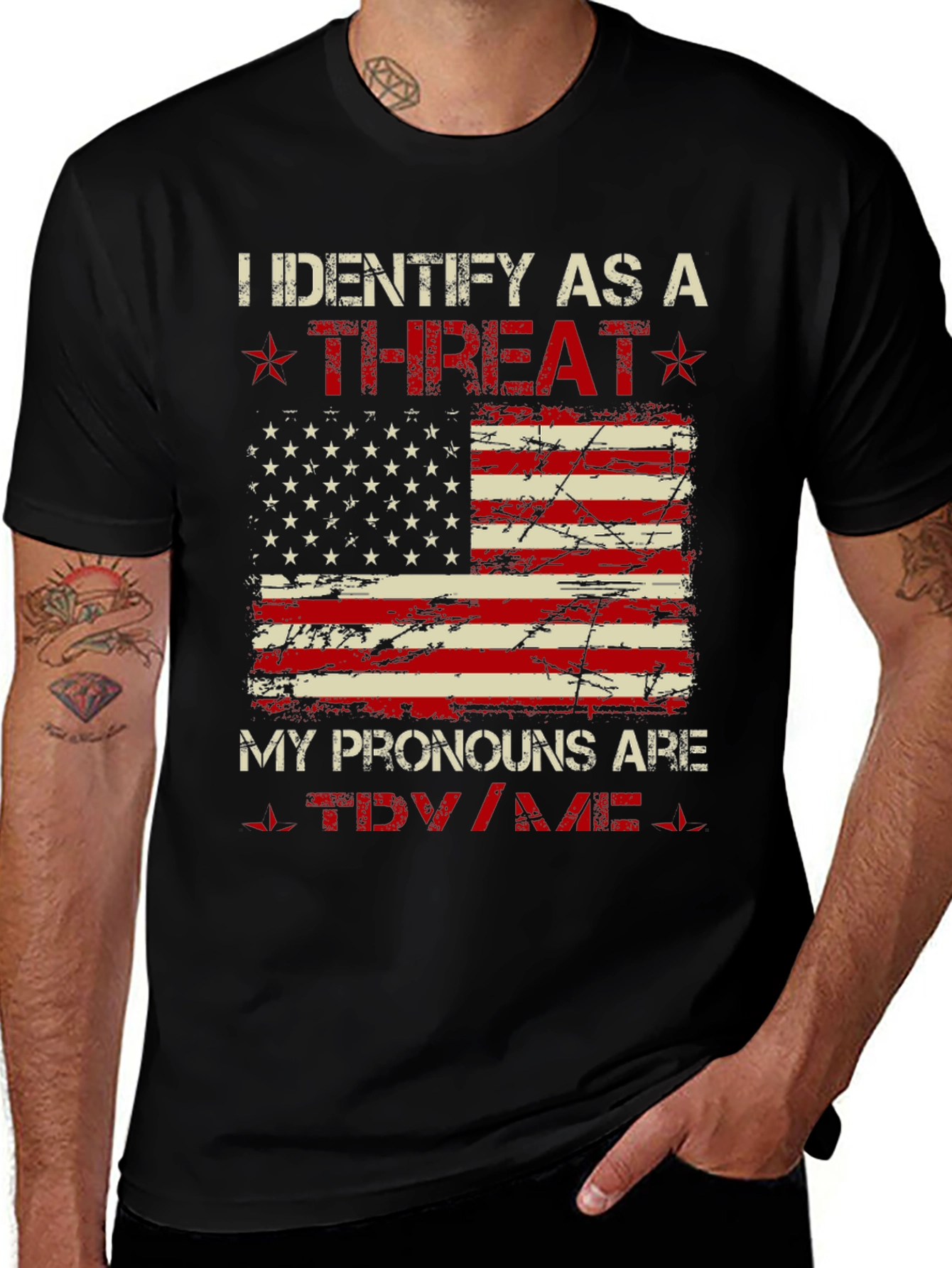 Variant 29 of I Identify As A Threat T-Shirt