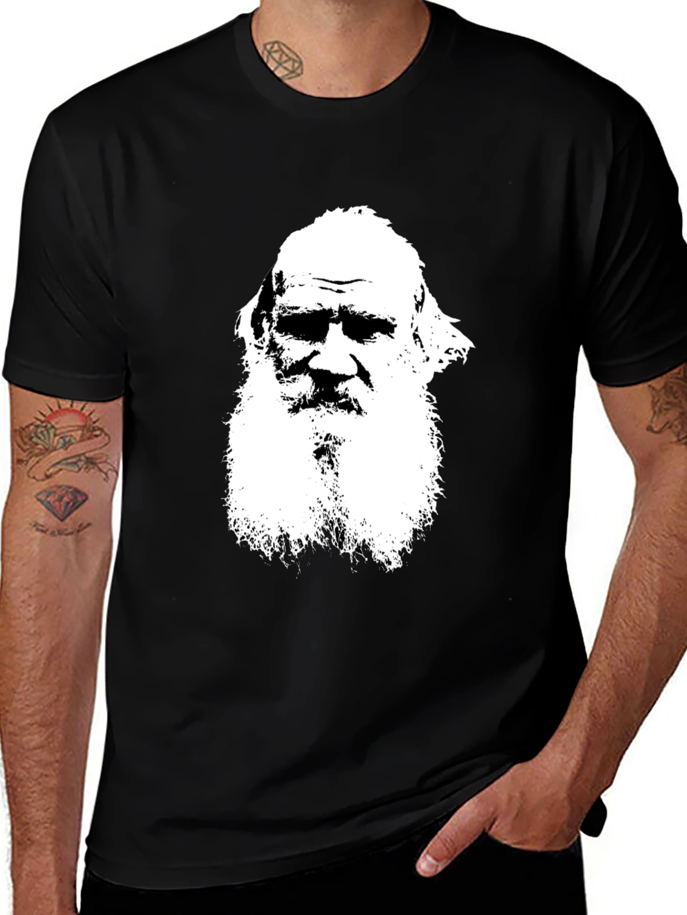 Variant 24 of Tolstoy Graphic Tee - Black