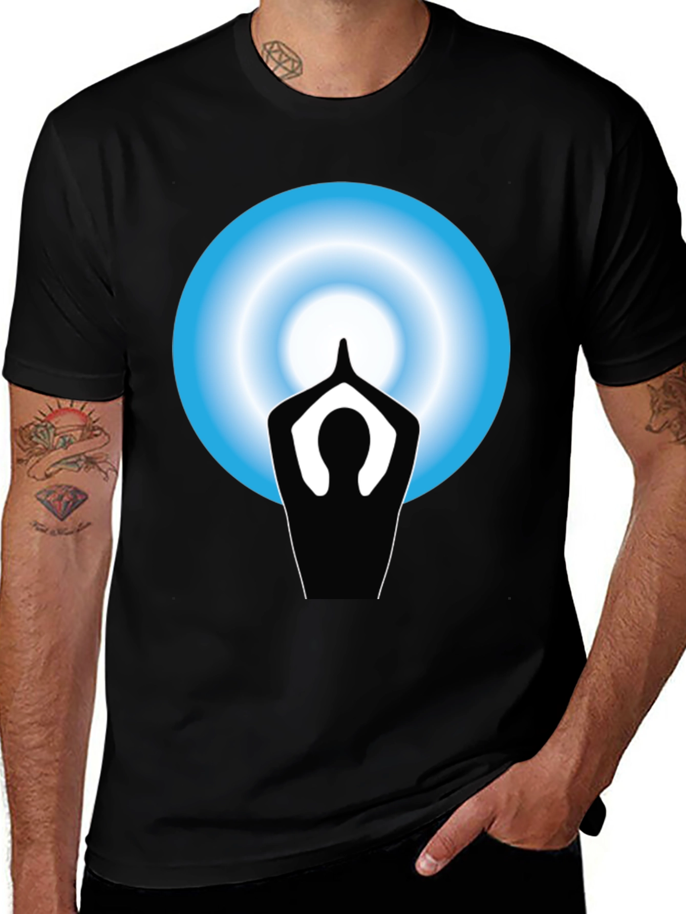 Variant 23 of Yoga Meditation Graphic Black T-Shirt