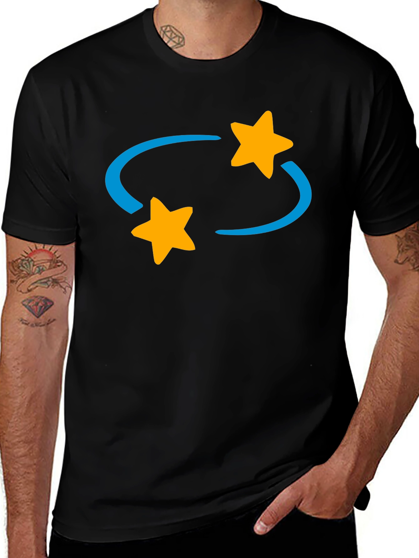 Variant 21 of Rotating Stars Graphic Tee - Casual Style