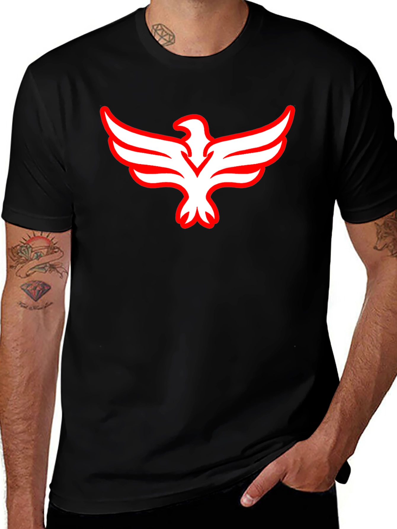 Variant 24 of Bold Eagle Graphic Black T-Shirt