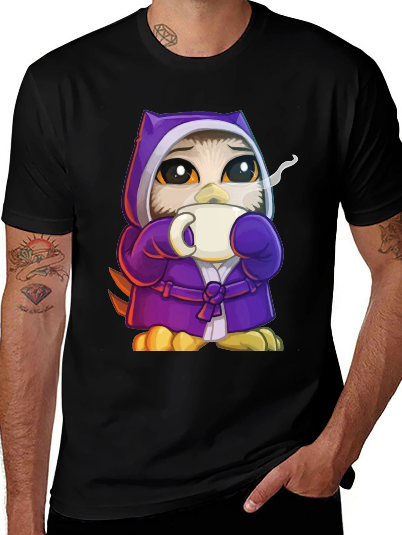 Variant 24 of Cute Owl T-Shirt - Coffee Lover Gift
