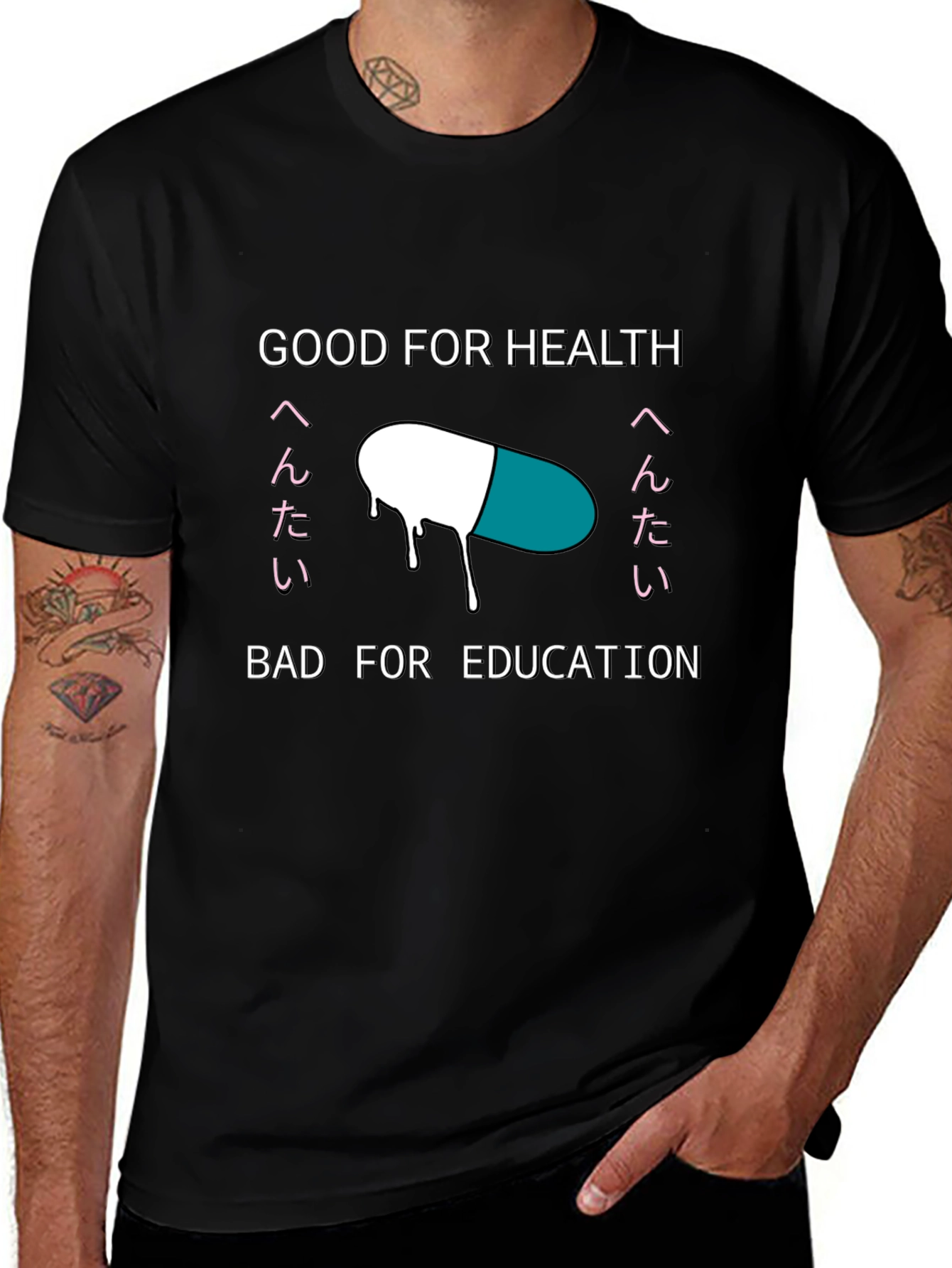 Variant 29 of Good For Health Bad For Education T-Shirt