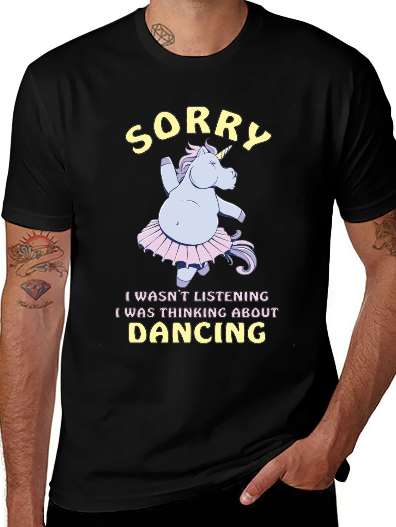 Variant 28 of Dancing Unicorn T-Shirt - Sorry Not Listening Tee