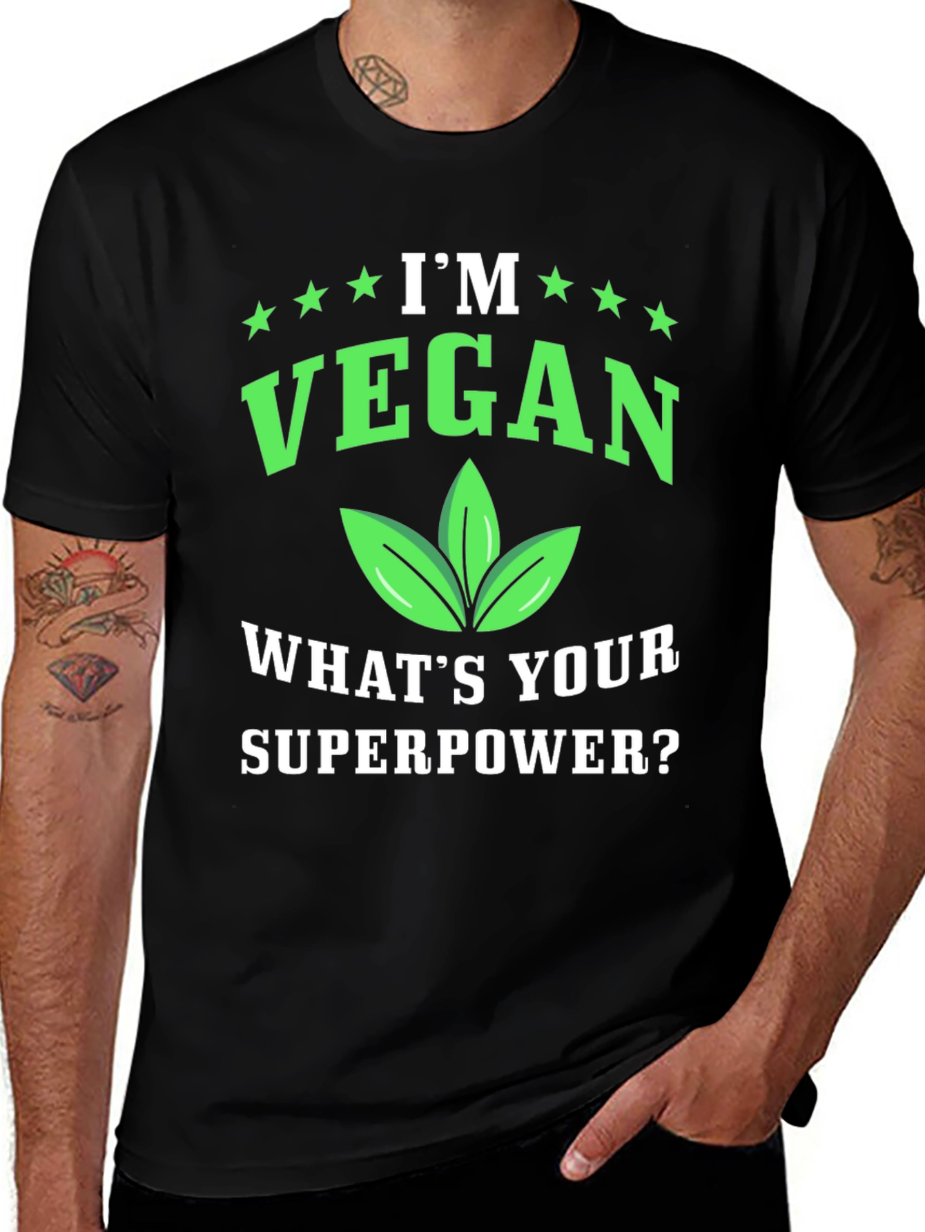 Variant 28 of Vegan Superpower Graphic T-Shirt