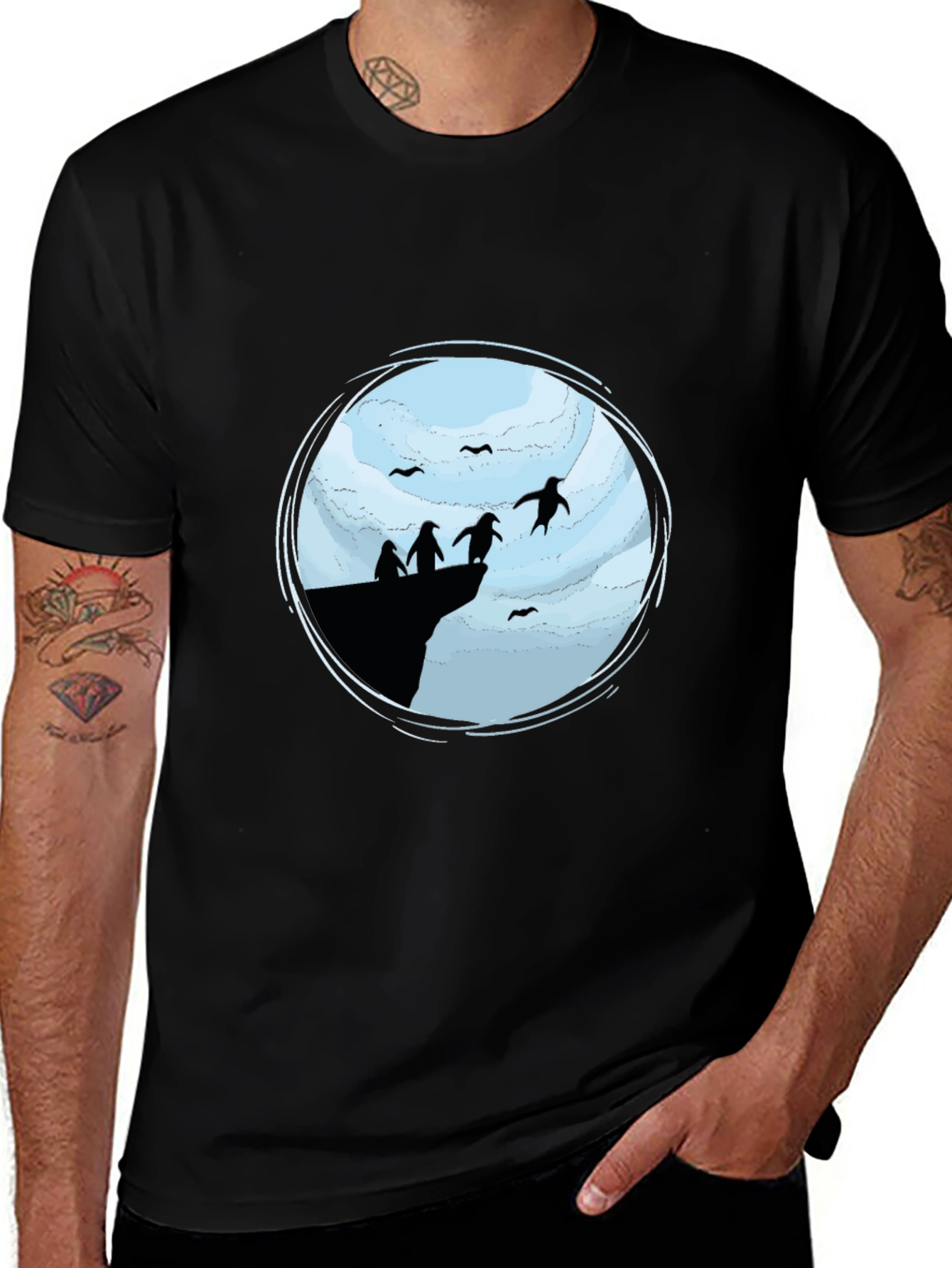 Variant 29 of Penguin Cliff Black T-Shirt