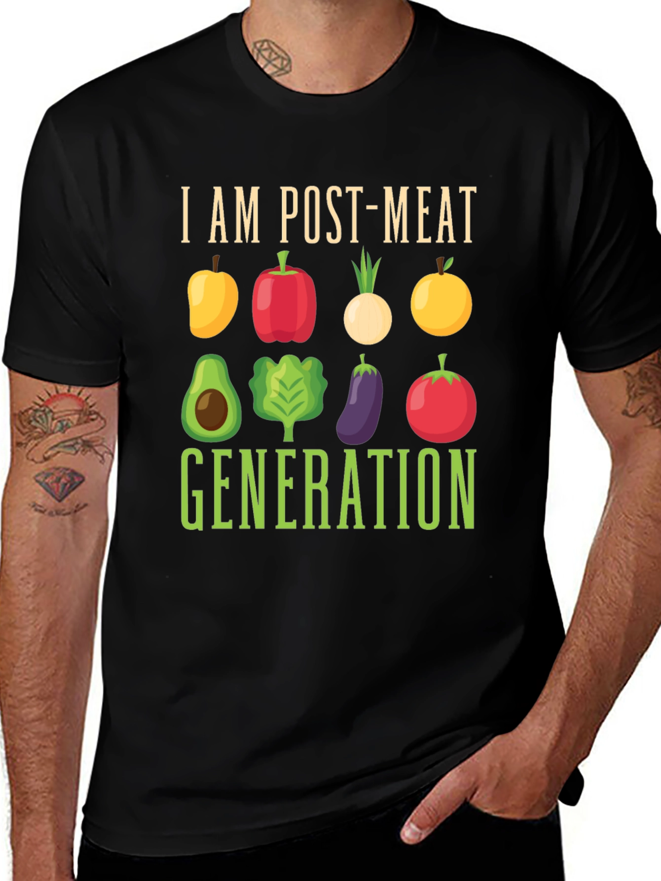 Variant 12 of Post-Meat Generation Vegetarian T-Shirt