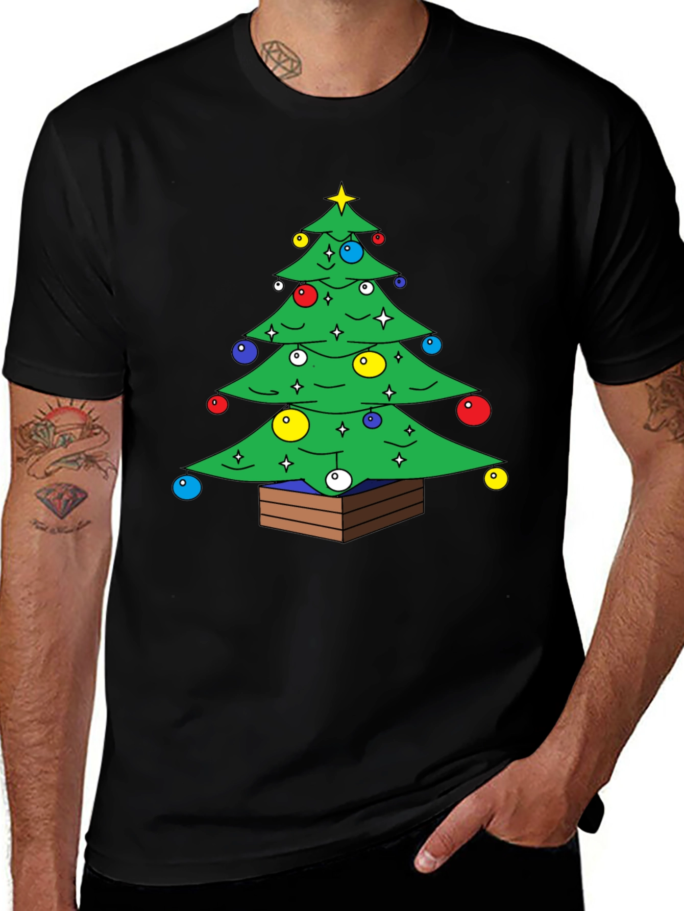 Festive Christmas Tree Graphic T-Shirt
