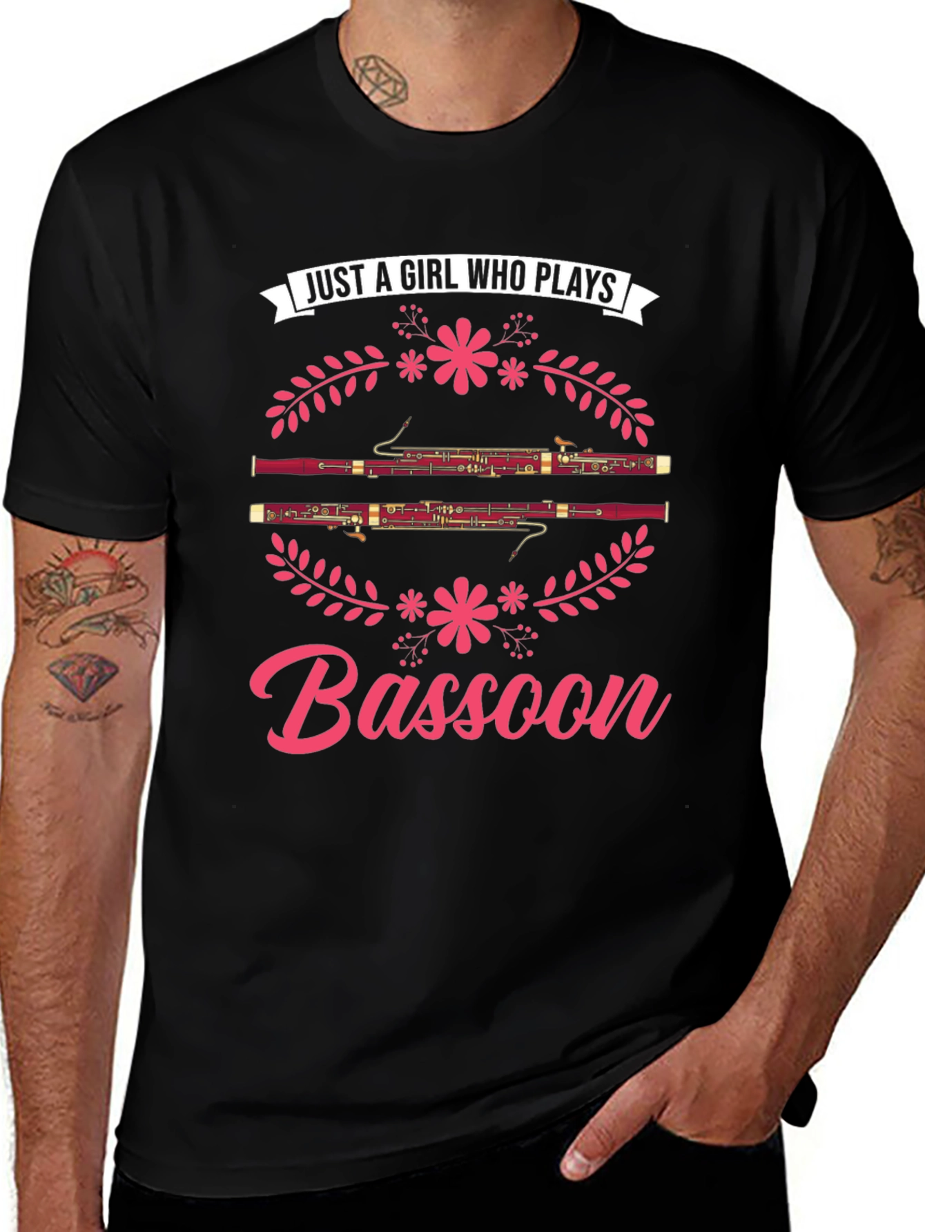Variant 5 of Just A Girl Who Plays Bassoon Black T-Shirt