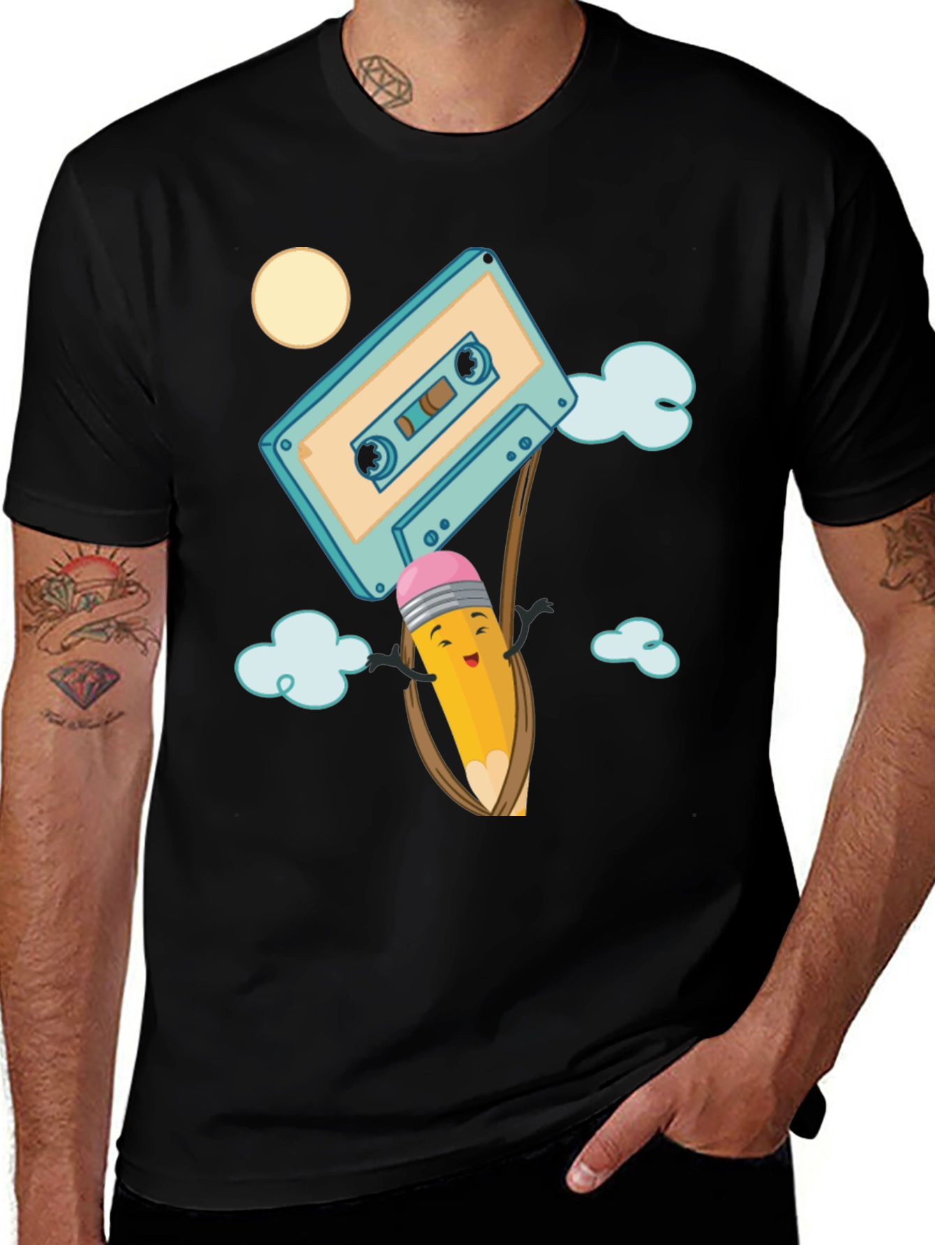 Variant 15 of Retro Cassette Tape & Pencil T-Shirt